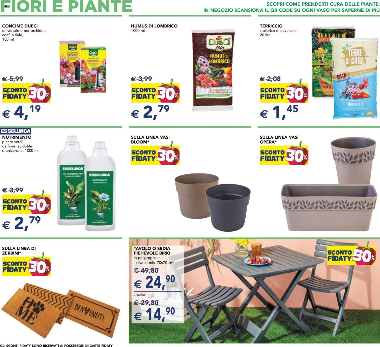 Volantino Esselunga S del 12.03.2026 | Pagina: 10 | Prodotti: Concime, Terriccio, Sedia, Vaso