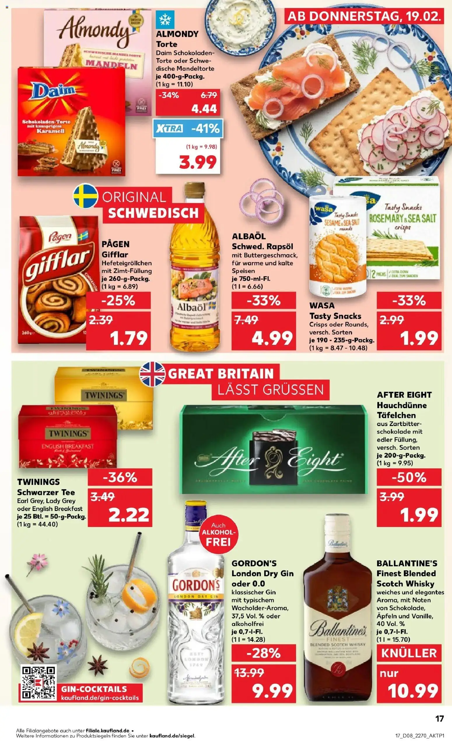 Kaufland prospekt Buchen	 – gültig ab 22.02.2026 | Seite: 17 | Produkte: Whisky, Rapsöl, Tee, Gin