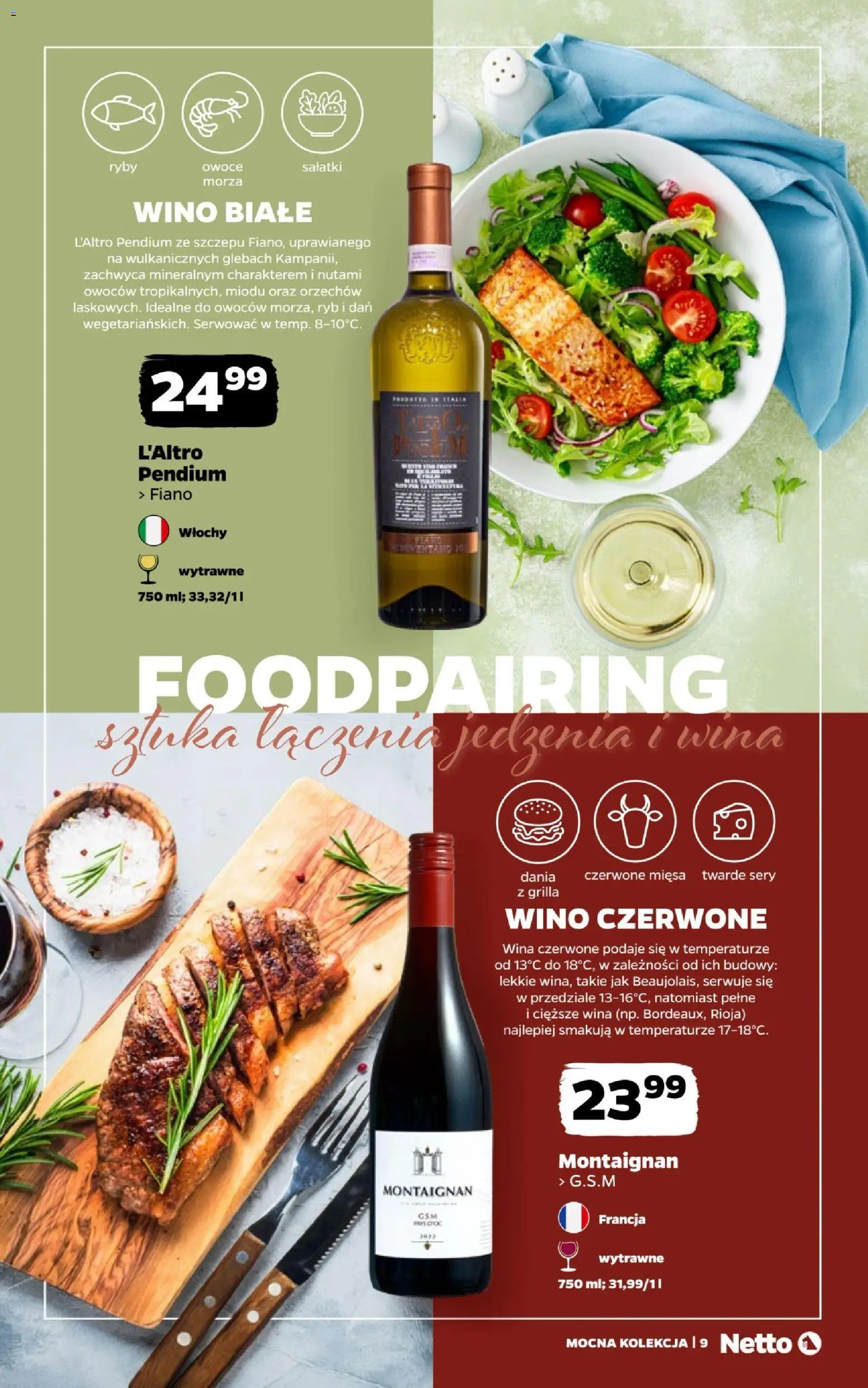 Netto gazetka - Wina od 31.08.2026 | Strona: 9 | Produkty: Sałatki, Wino, Ryby, Wina czerwone
