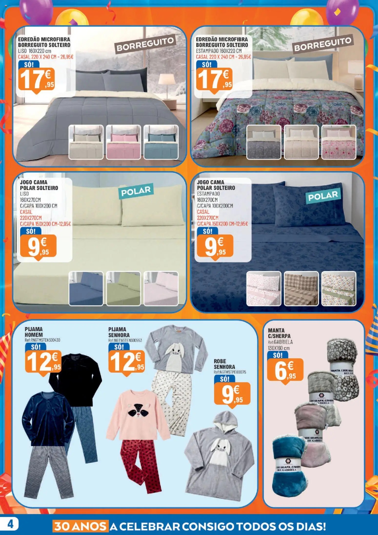 E.Leclerc folheto Aniversário Bazar Lamego │ válido de 15/10/2026 | Página: 4 | Produtos: Cama, Manta, Pijama