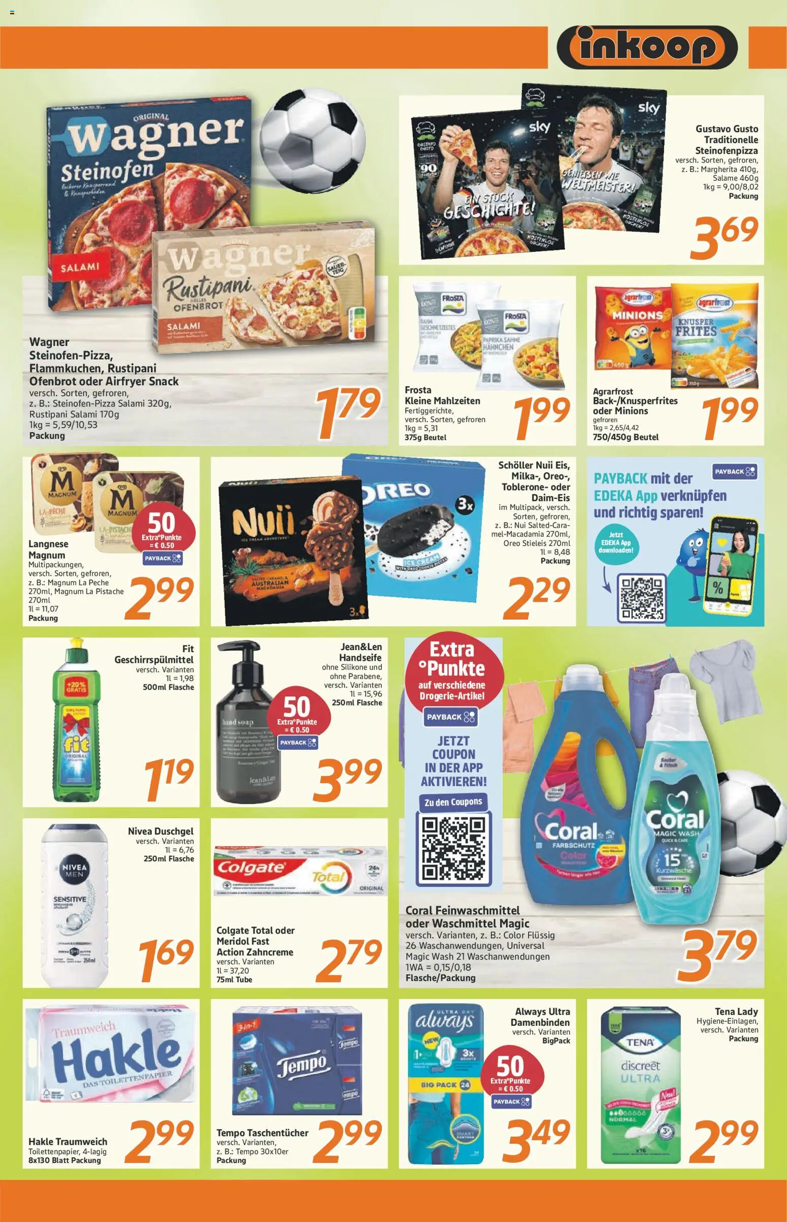 Inkoop Prospekt – gültig ab 08.06.2026 | Seite: 6 | Produkte: Frosta, Duschgel, Paprika, Salami