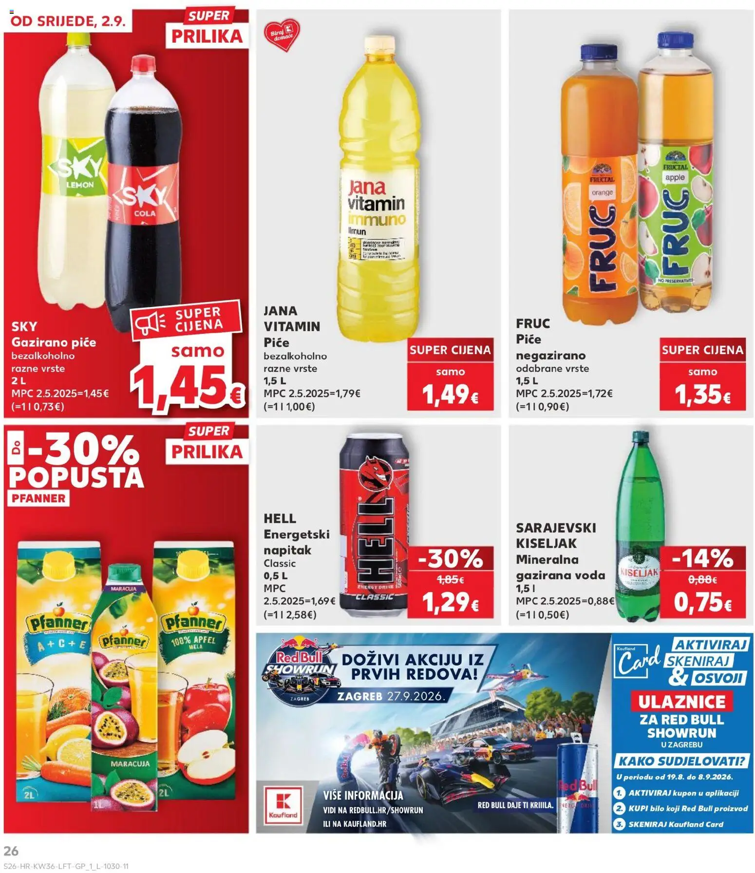 Kaufland katalog | vrijedi od 02.09.2026 | Stranica: 26 | Proizvodi: Hell, Gazirana voda, Led, Napitak