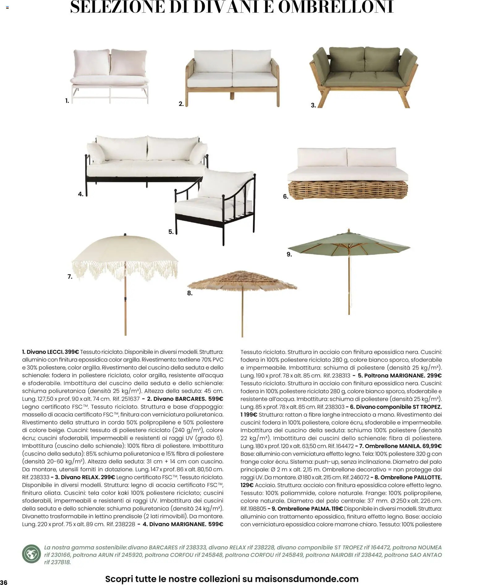 Volantino Maisons du Monde del 12.03.2026 | Pagina: 36 | Prodotti: Lettino, Alluminio, Cuscino, Poltrona