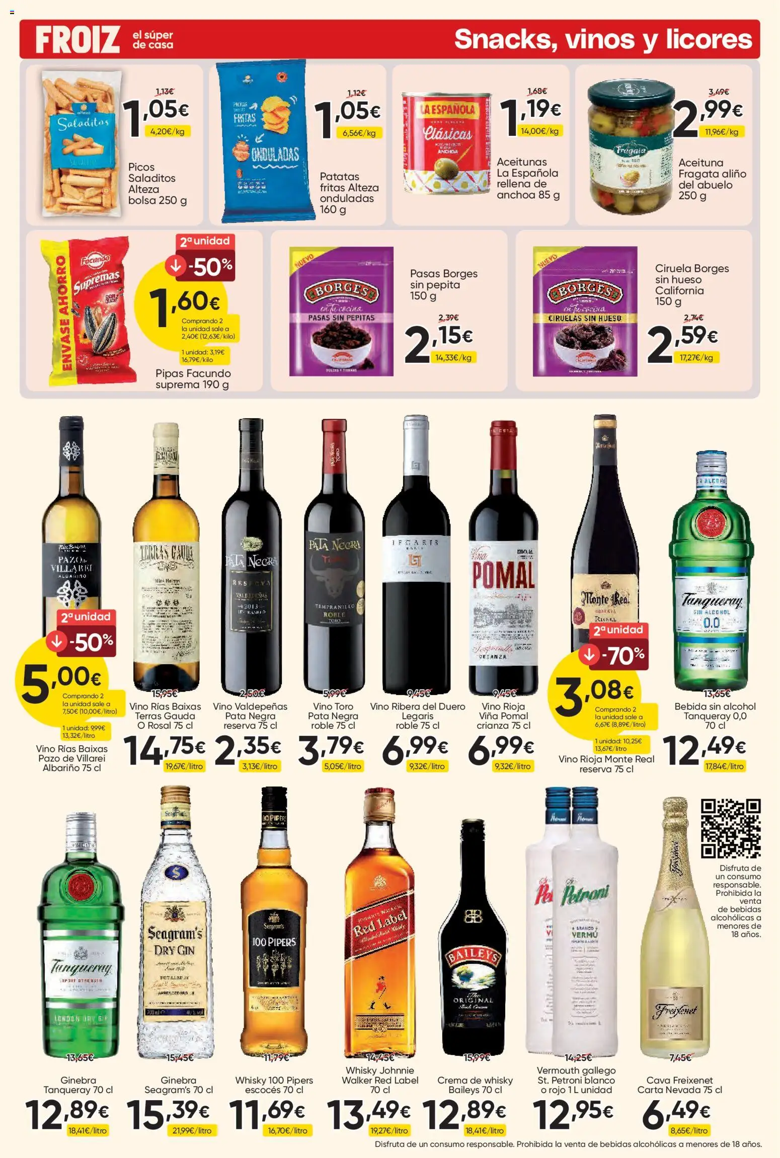 Froiz folleto │ válido desde el 27/08/2026 | Página: 17 | Productos: Aceitunas, Crema, Whisky, Anchoa