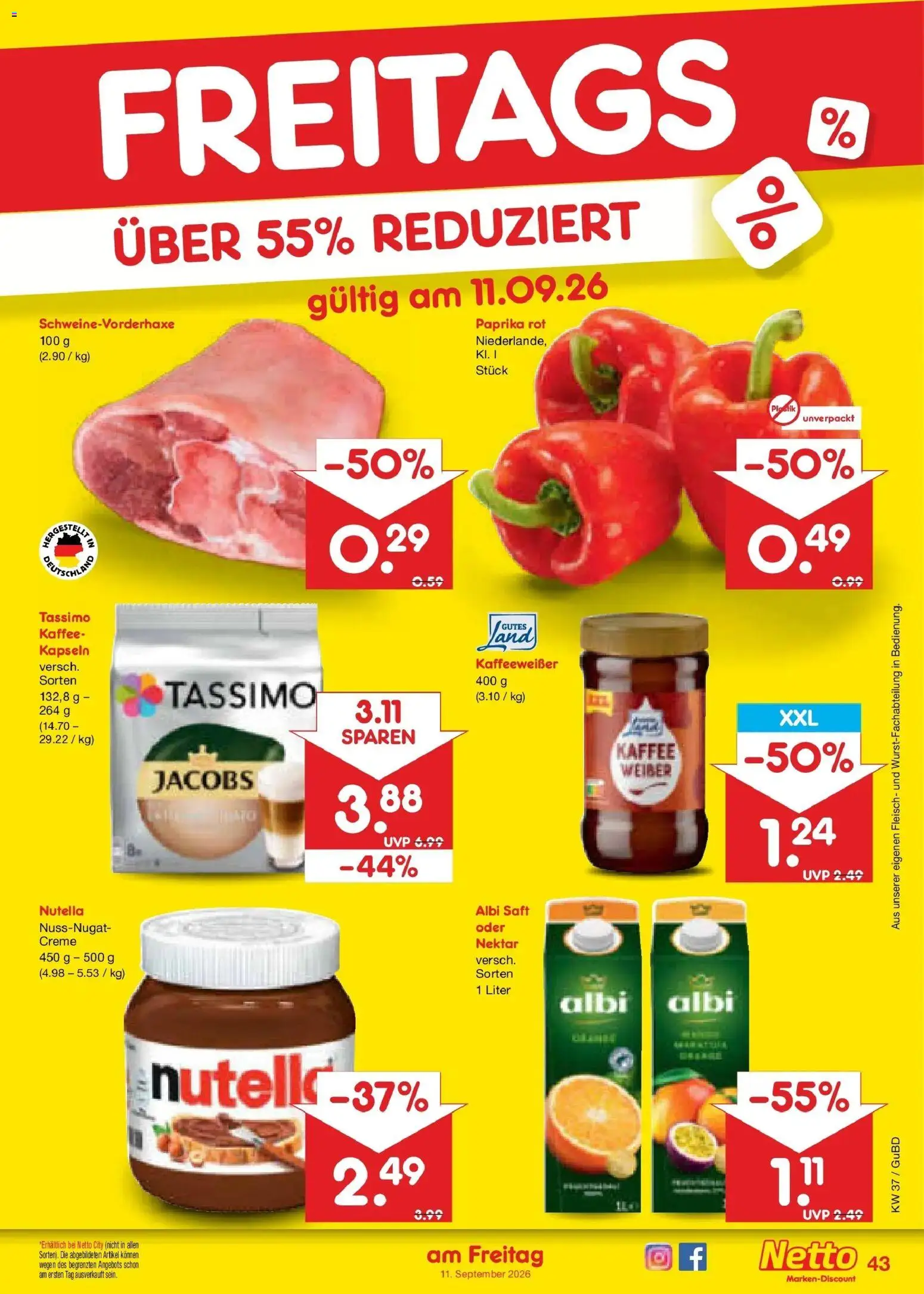 Netto Marken-Discount Prospekt Augustusburg – gültig ab 07.09.2026 | Seite: 61 | Produkte: Kaffee, Creme, Paprika, Fleisch