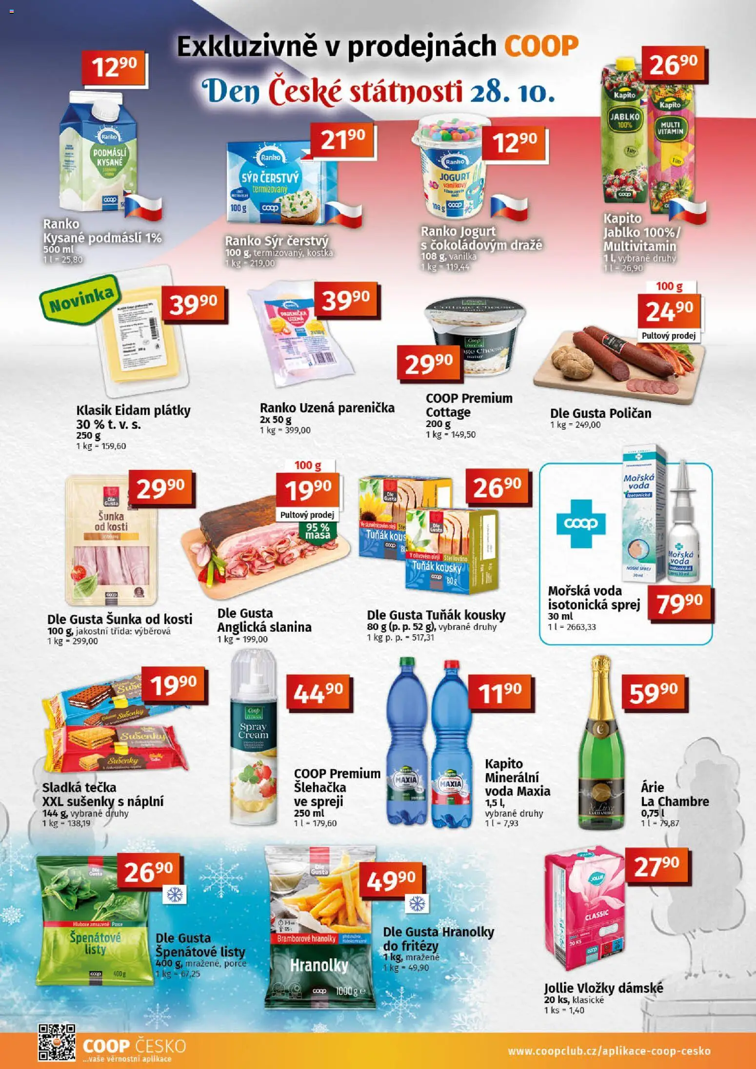 Coop leták - Tuty od 21.10.2026 | Strana: 2 | Produkty: Hranolky, Anglická slanina, Slanina, Sušenky