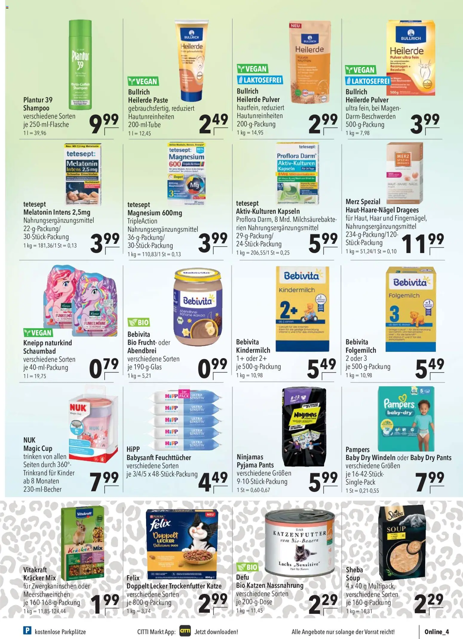 CITTI Markt Prospekt – gültig ab 12.08.2026 | Seite: 17 | Produkte: Katzenfutter, Pampers, Shampoo, Pyjama