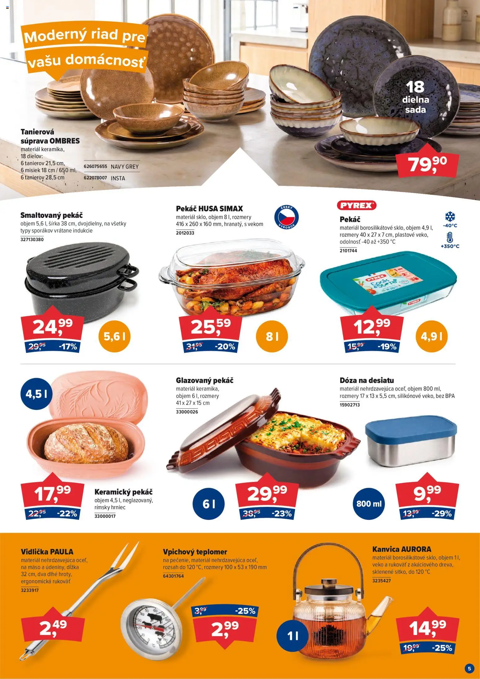 Nové Kinekus akcie – leták je platný od 01.10.2026 | Strana: 5 | Produkty: Teplomer, Kanvica