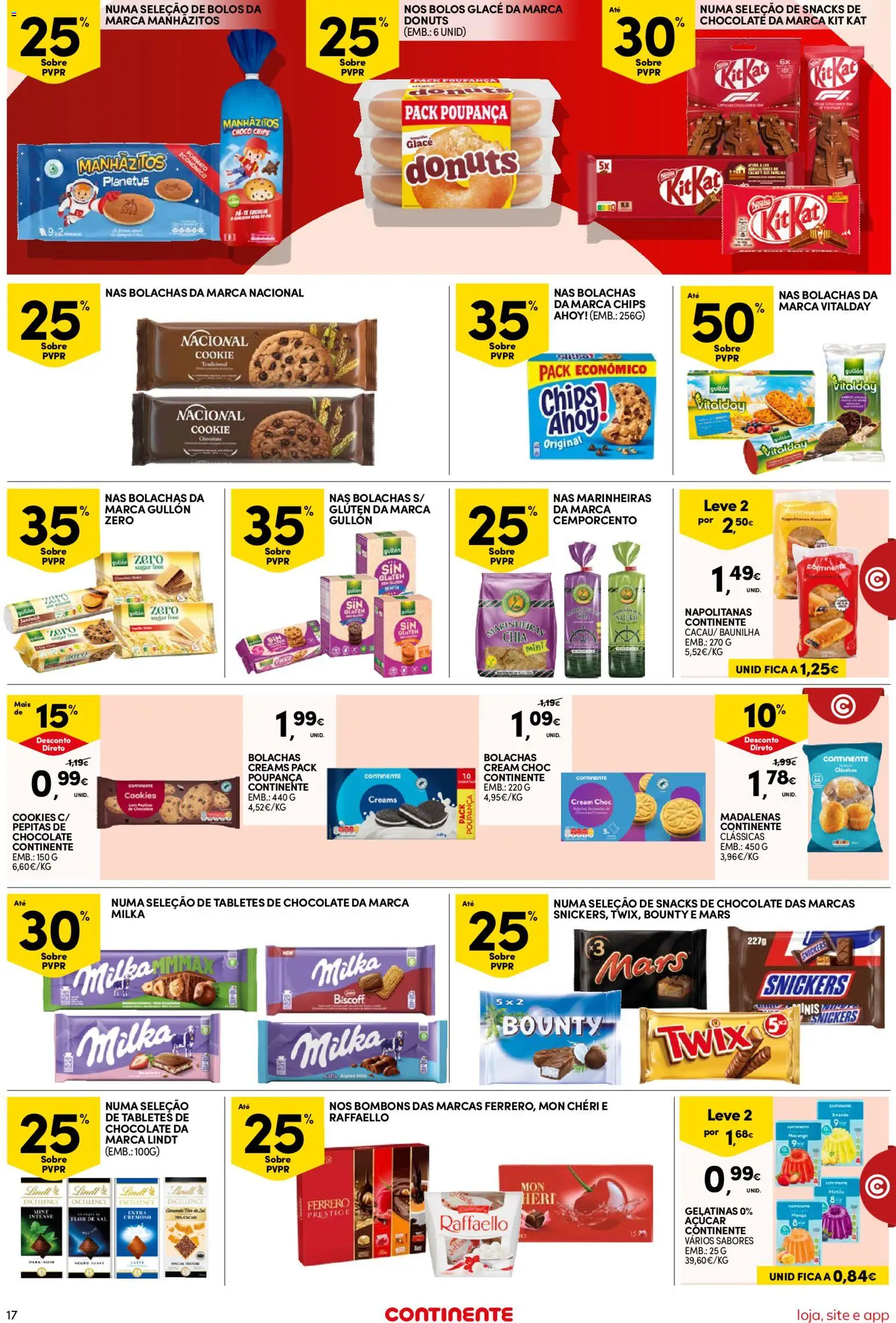 Continente Semanal Continente Bom Dia │ válido de 21.04.2026 | Página: 17 | Produtos: Bolachas, Marinheiras chia, Manhãzitos, Açúcar