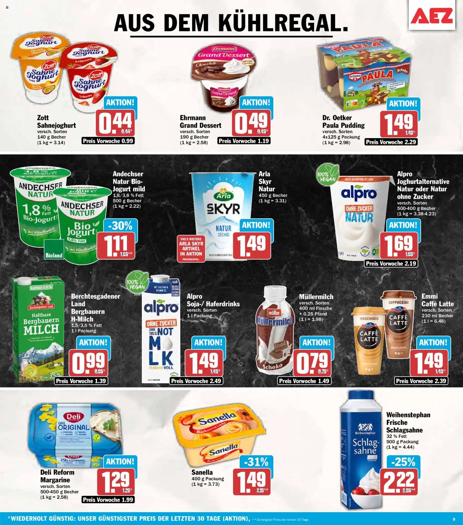 AEZ Prospekt – gültig ab 21.09.2026 | Seite: 9 | Produkte: Margarine, Milch, Alpro, Deli reform