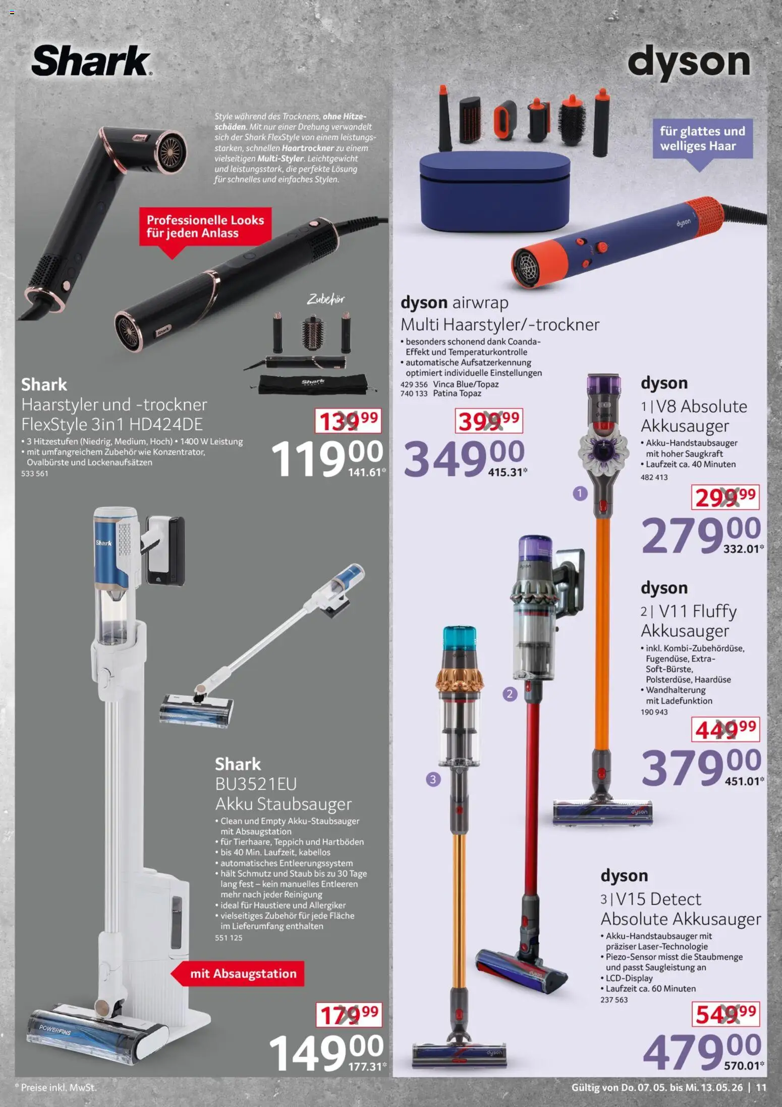Selgros Non Food – gültig ab 07.05.2026 | Seite: 11 | Produkte: Dyson, Staubsauger, Haartrockner, Teppich
