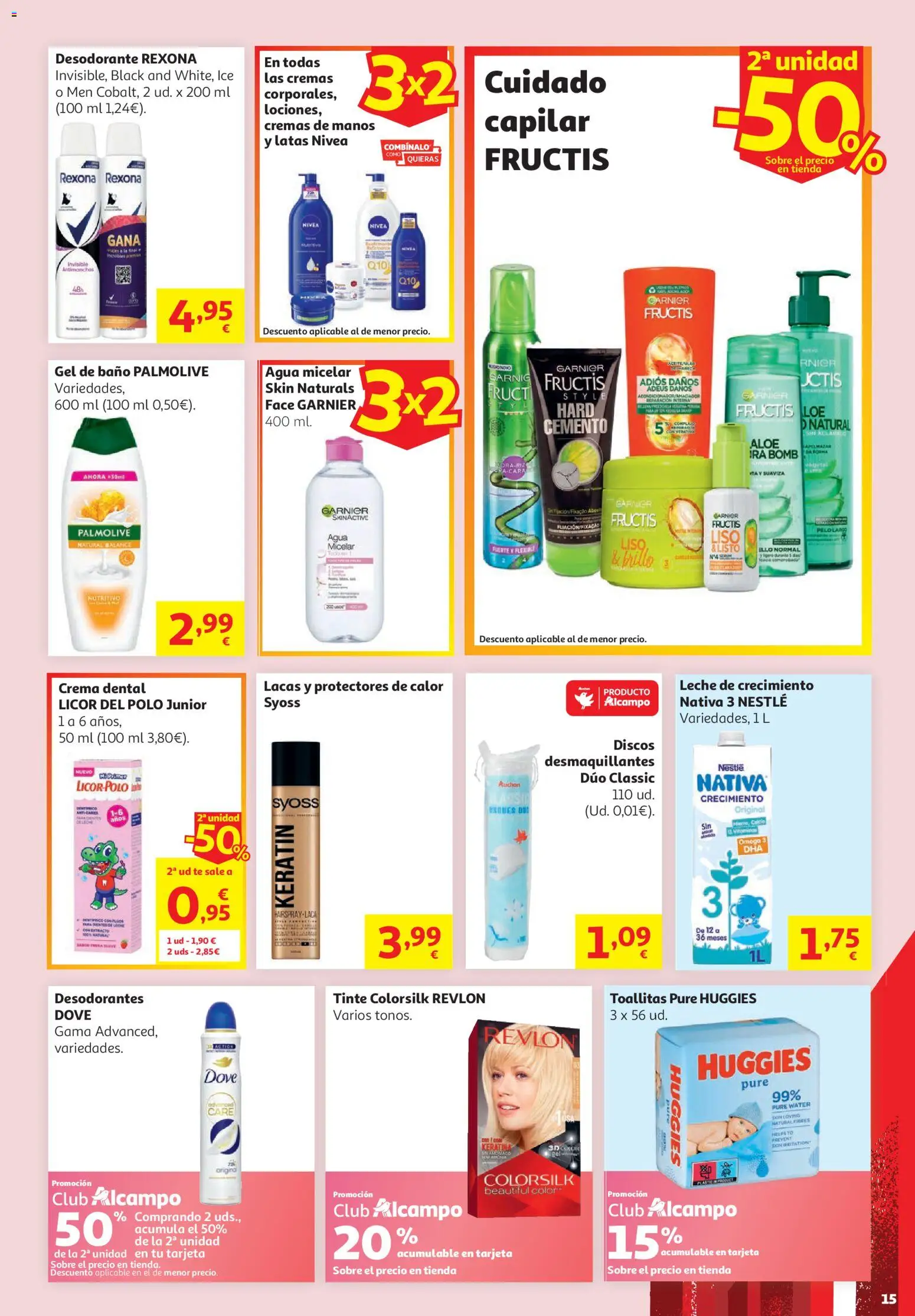 Alcampo folleto │ válido desde el 16.06.2026 | Página: 15 | Productos: Agua micelar, Licor, Desodorante, Té