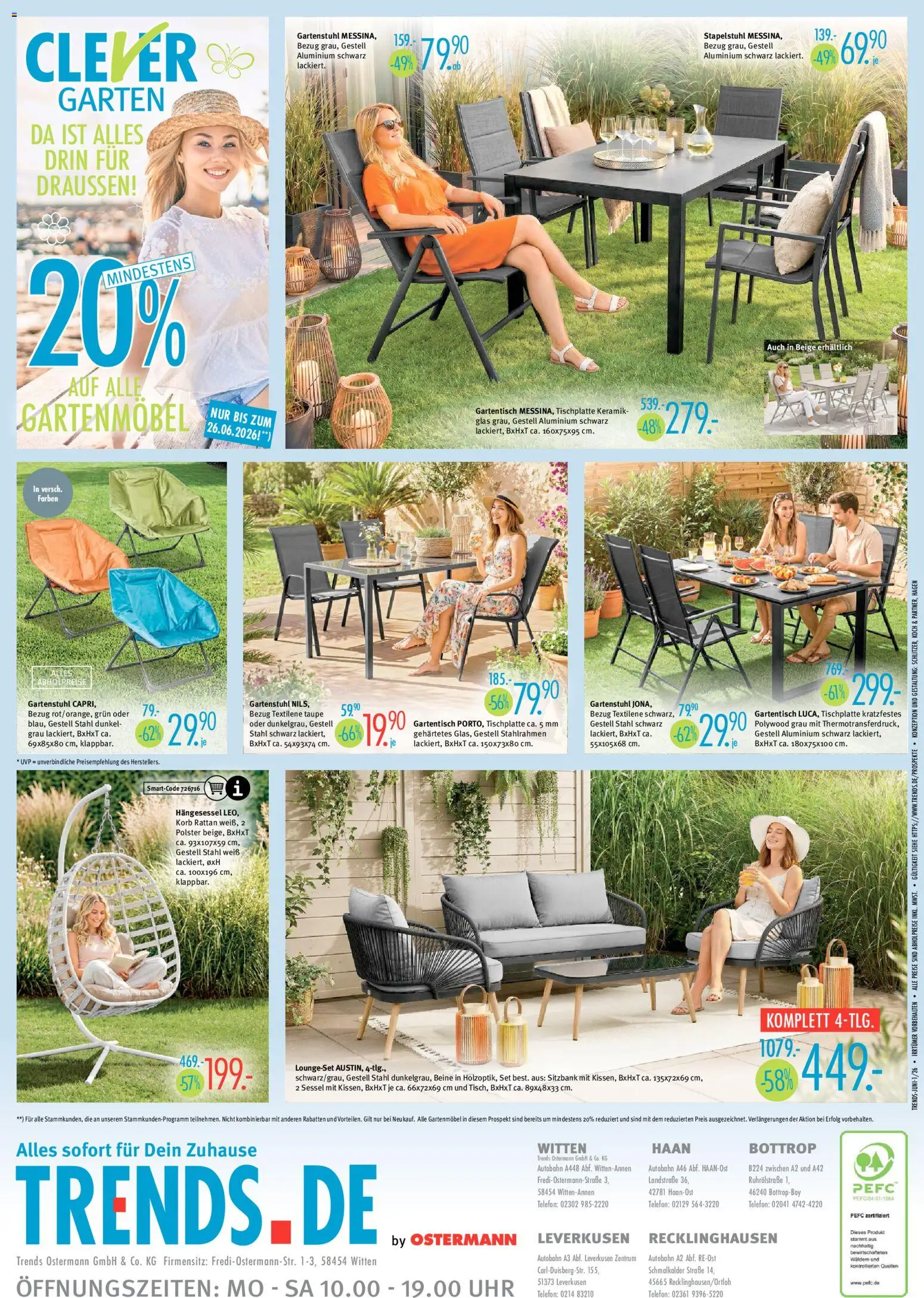 Trends Prospekt – gültig ab 30.05.2026 | Seite: 8 | Produkte: Sitzbank, Gartenmöbel, Korb, Uhr