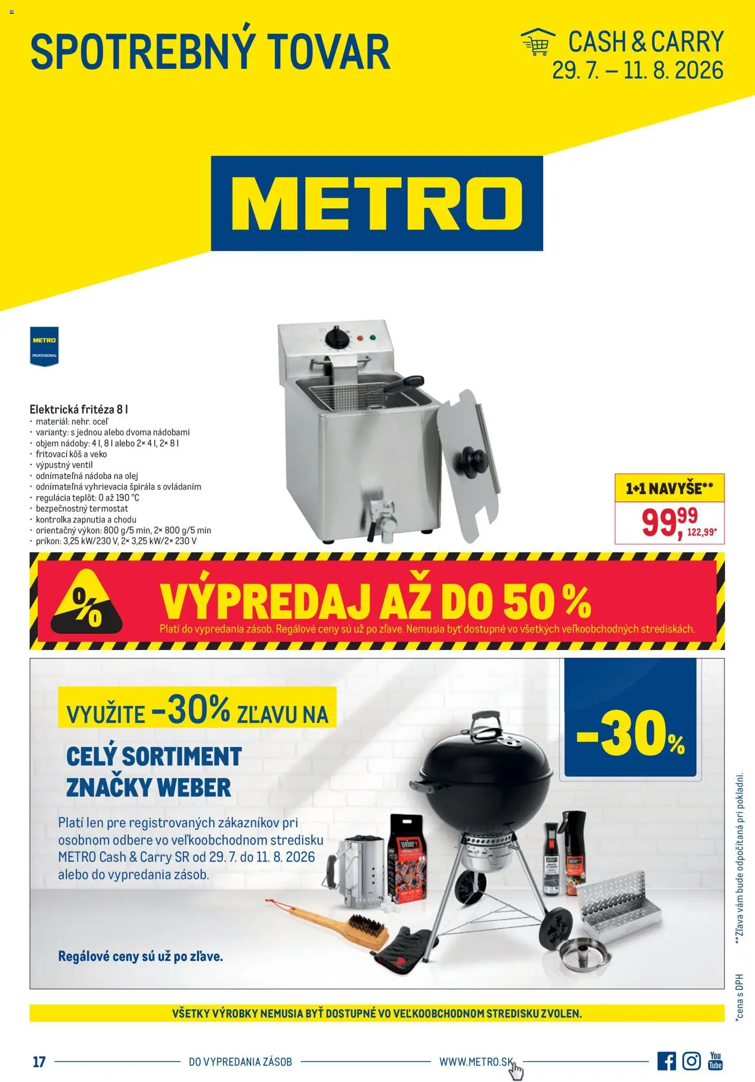 Nové Metro akcie – leták je platný od 29.07.2026 | Strana: 1 | Produkty: Fritéza, Ventil, Termostat