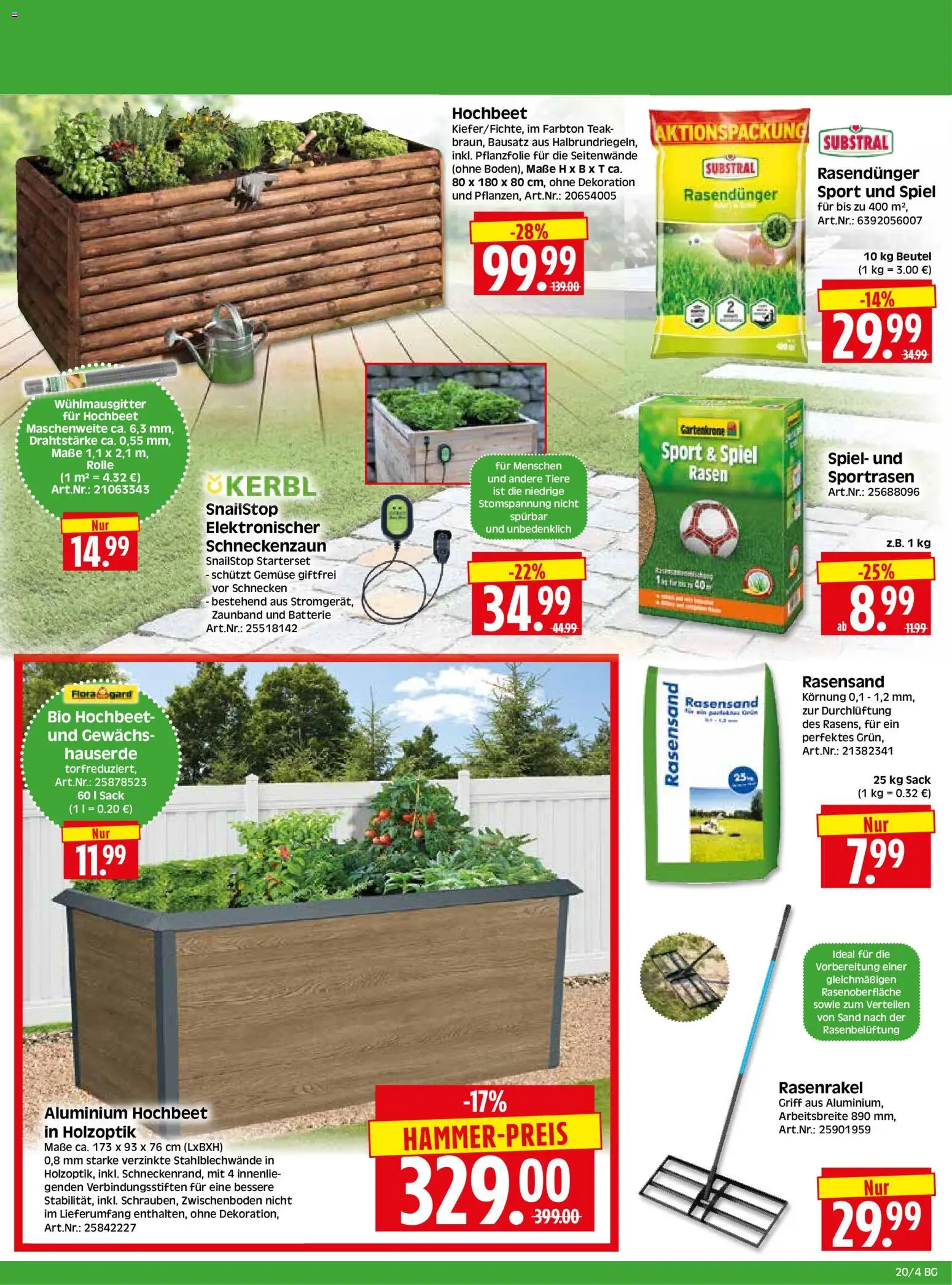 HERKULES Bau & Garten – gültig ab 11.05.2026 | Seite: 4 | Produkte: Spiel, Hochbeet, Batterie, Gemüse