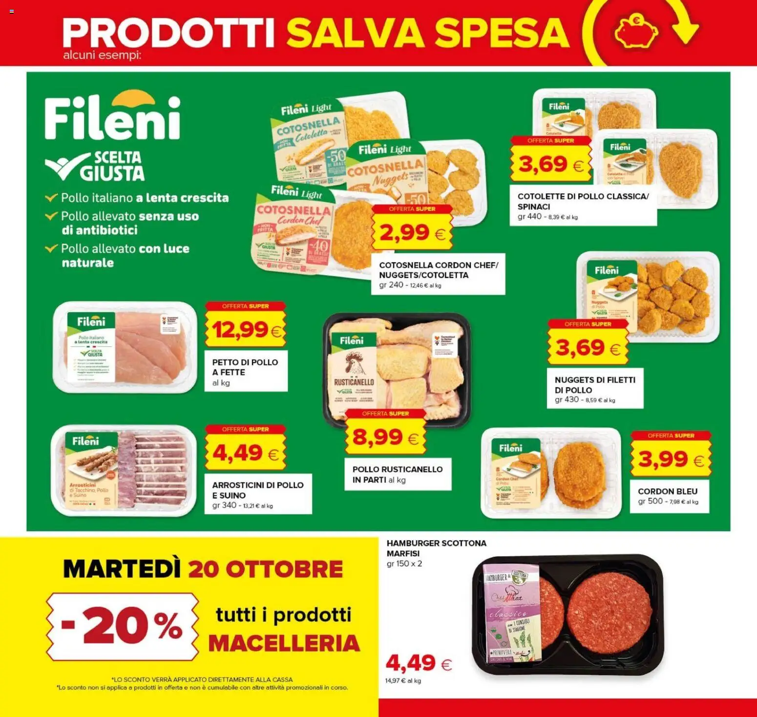 Volantino Oasi del 08/10/2026 | Pagina: 3 | Prodotti: Petto di Pollo, Pollo, Hamburger, Arrosticini