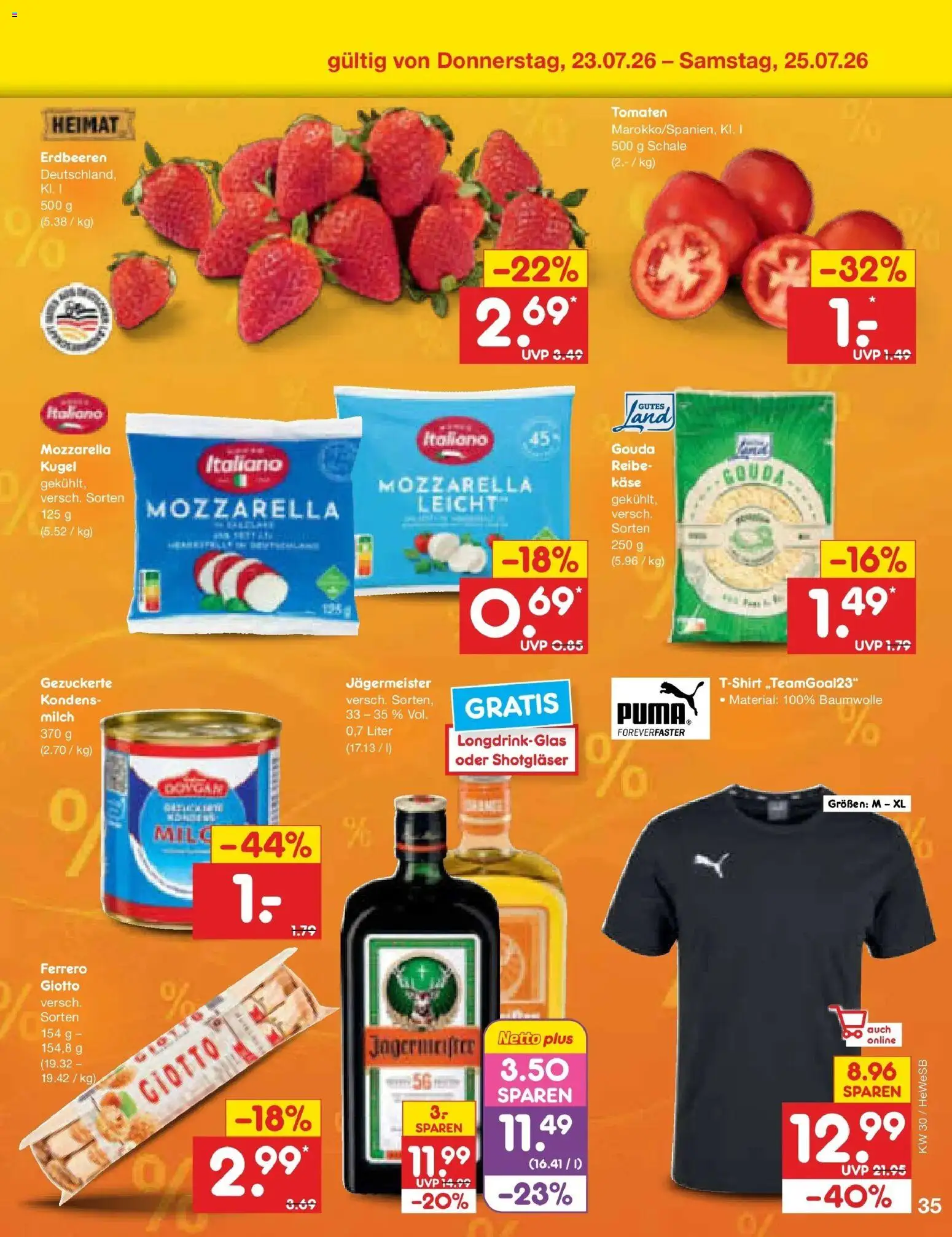 Netto Marken-Discount Prospekt Hamburg – gültig ab 20.07.2026 | Seite: 59 | Produkte: Milch, Mozzarella, Gouda, Erdbeeren