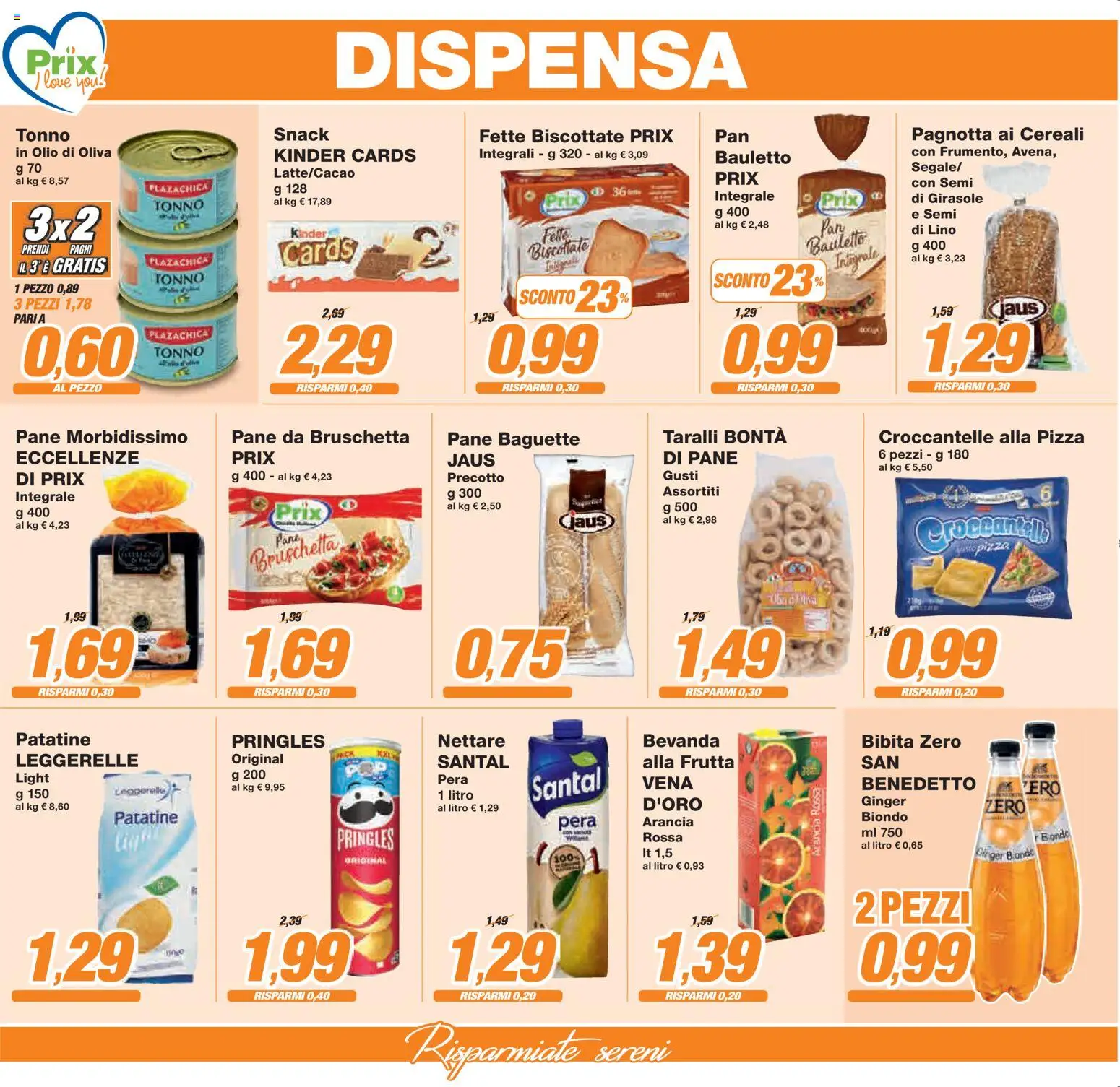 Volantino Prix del 10.04.2026 | Pagina: 18 | Prodotti: Pane, Patatine, Frutta, Tonno