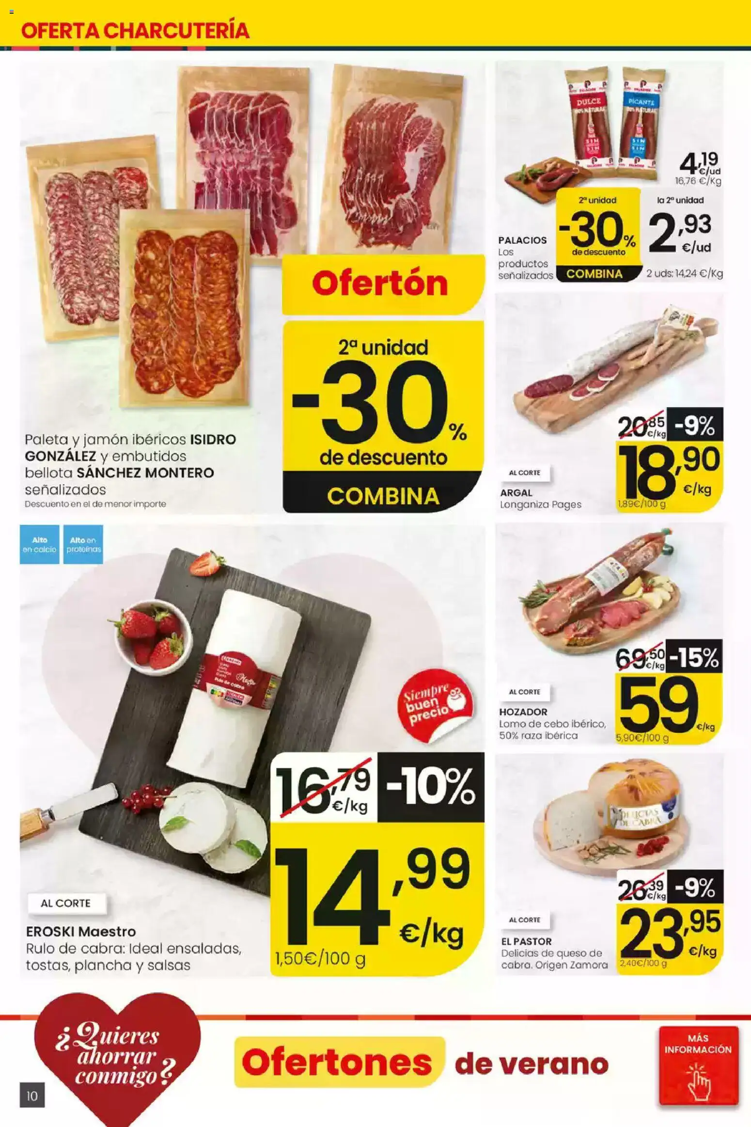 Eroski folleto Center │ válido desde el 16/07/2026 | Página: 10 | Productos: Queso, Jamón, Νυχτικό, Longaniza