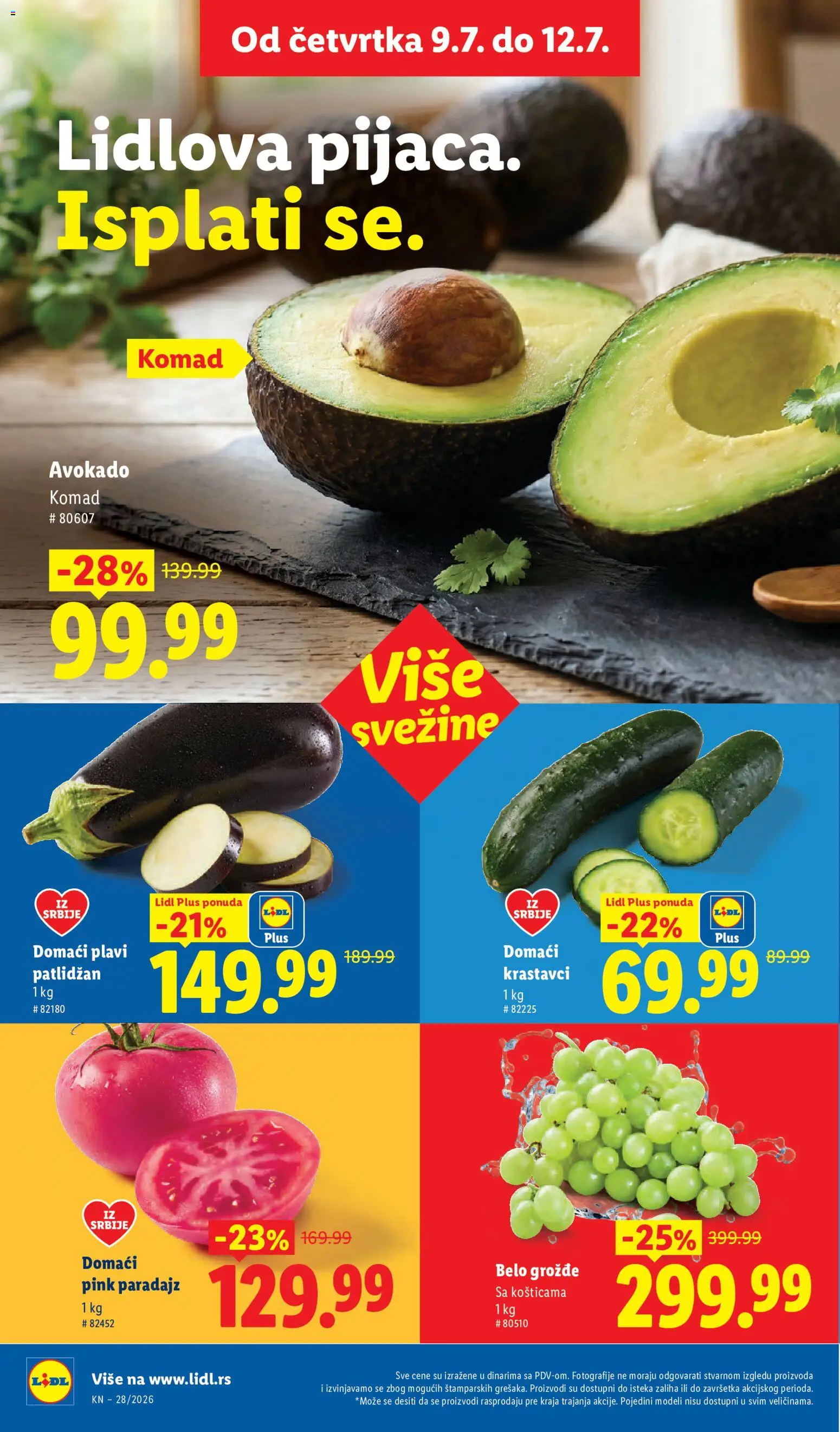 Lidl katalog - važi od 09.07.2026 | Strana: 20 | Proizvode: Krastavci, Avokado, Paradajz