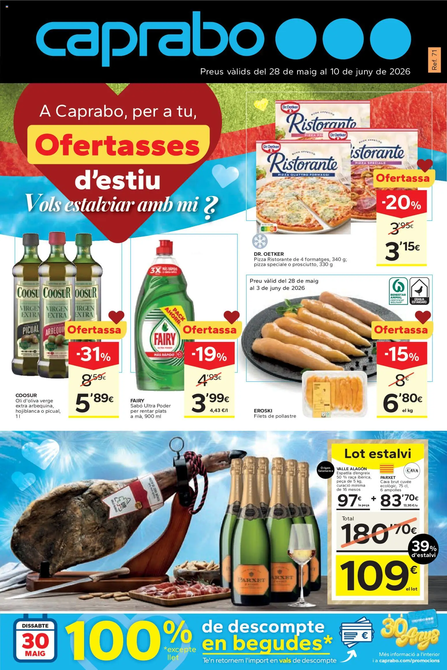 Caprabo Ofertasses d'estiu │ válido desde el 28.05.2026 | Página: 1 | Productos: Pizza