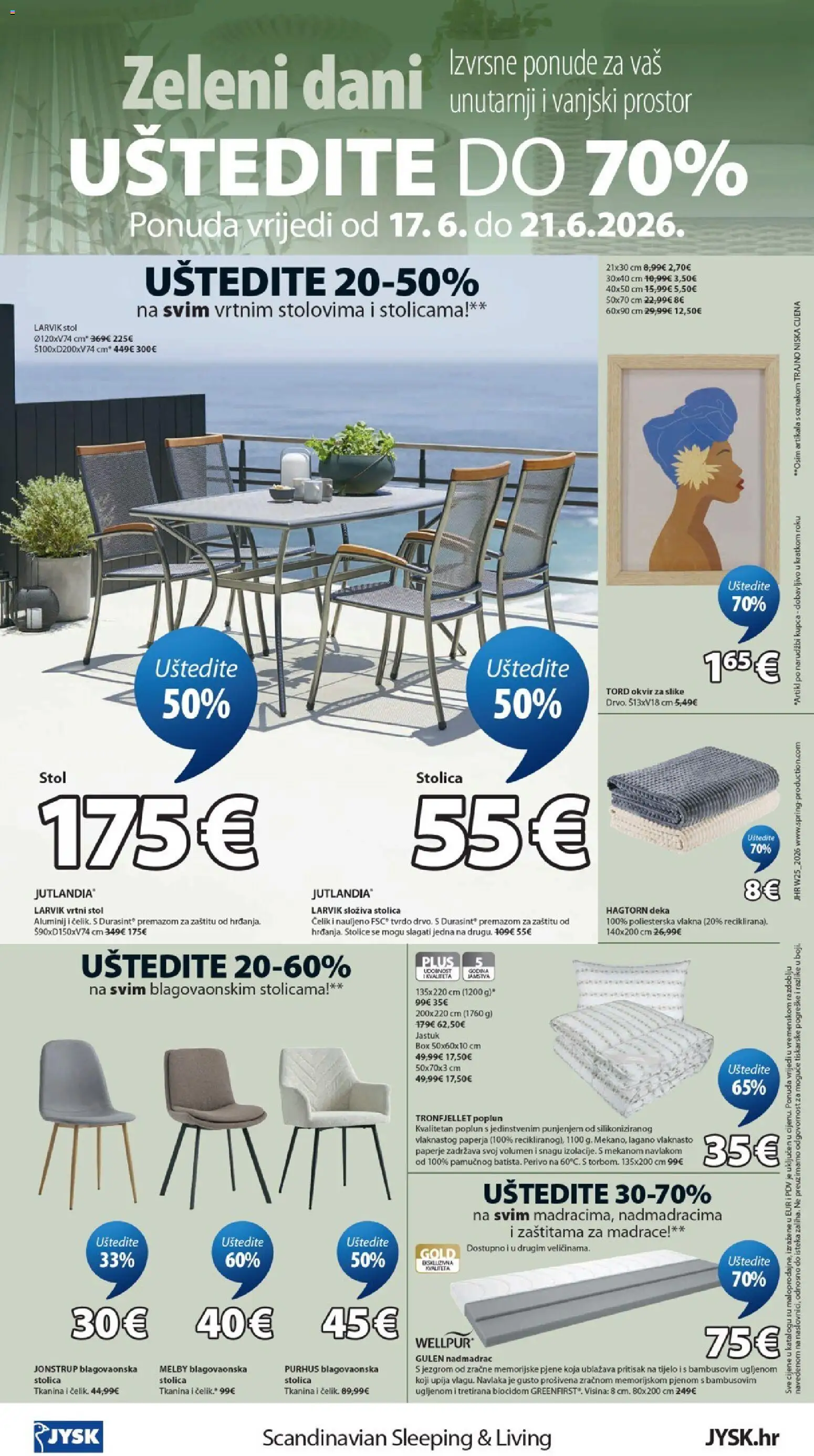 JYSK katalog | vrijedi od 17.06.2026 | Stranica: 16 | Proizvodi: Jastuk, Stol, Poplun, Deka