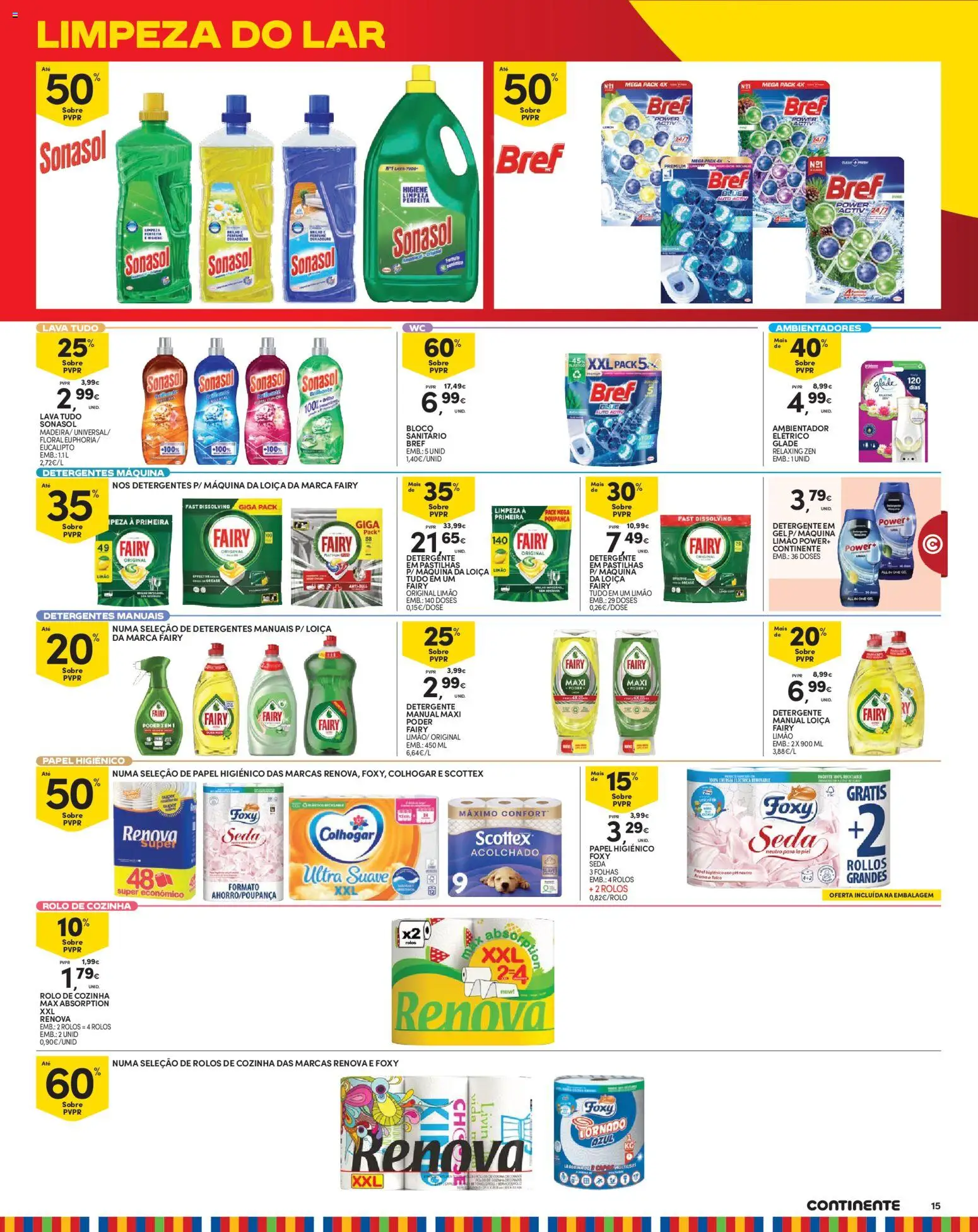Continente folheto Madeira │ válido de 13/10/2026 | Página: 15 | Produtos: Papel higiénico, Perfume, Detergente, Ambientador