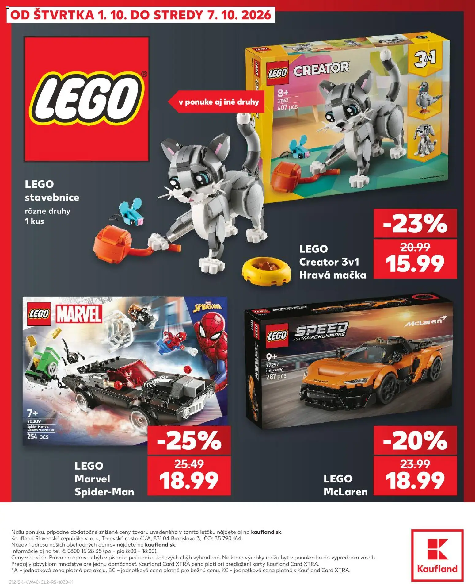 Kaufland SK akciós ujság - amely érvényes a következő dátumtól: 2026.10.01. | Oldal: 12 | Termékek: LEGO