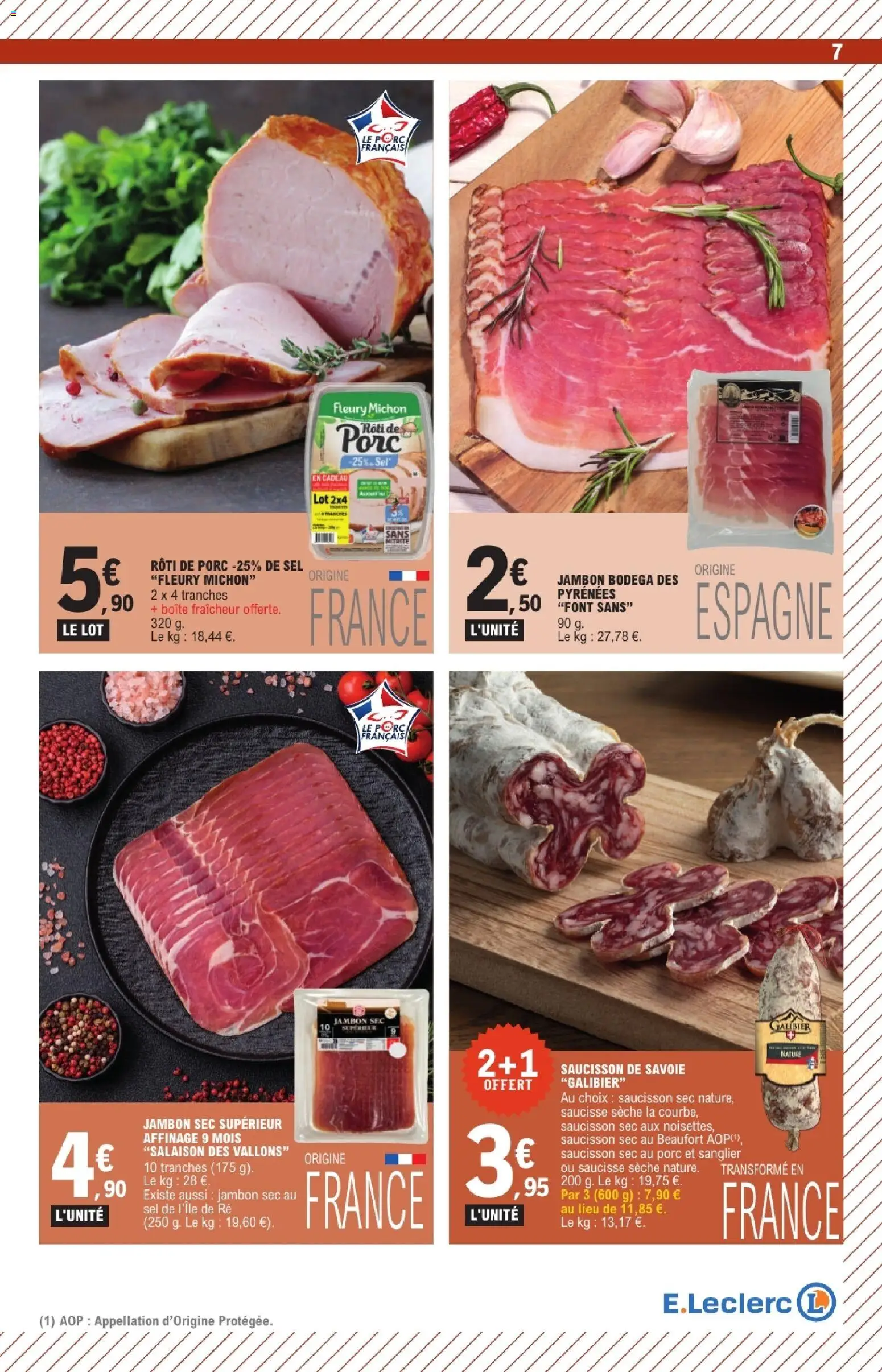 {H1} | Page: 7 | Produits: Sel, Jambon, Saucisse, Porc