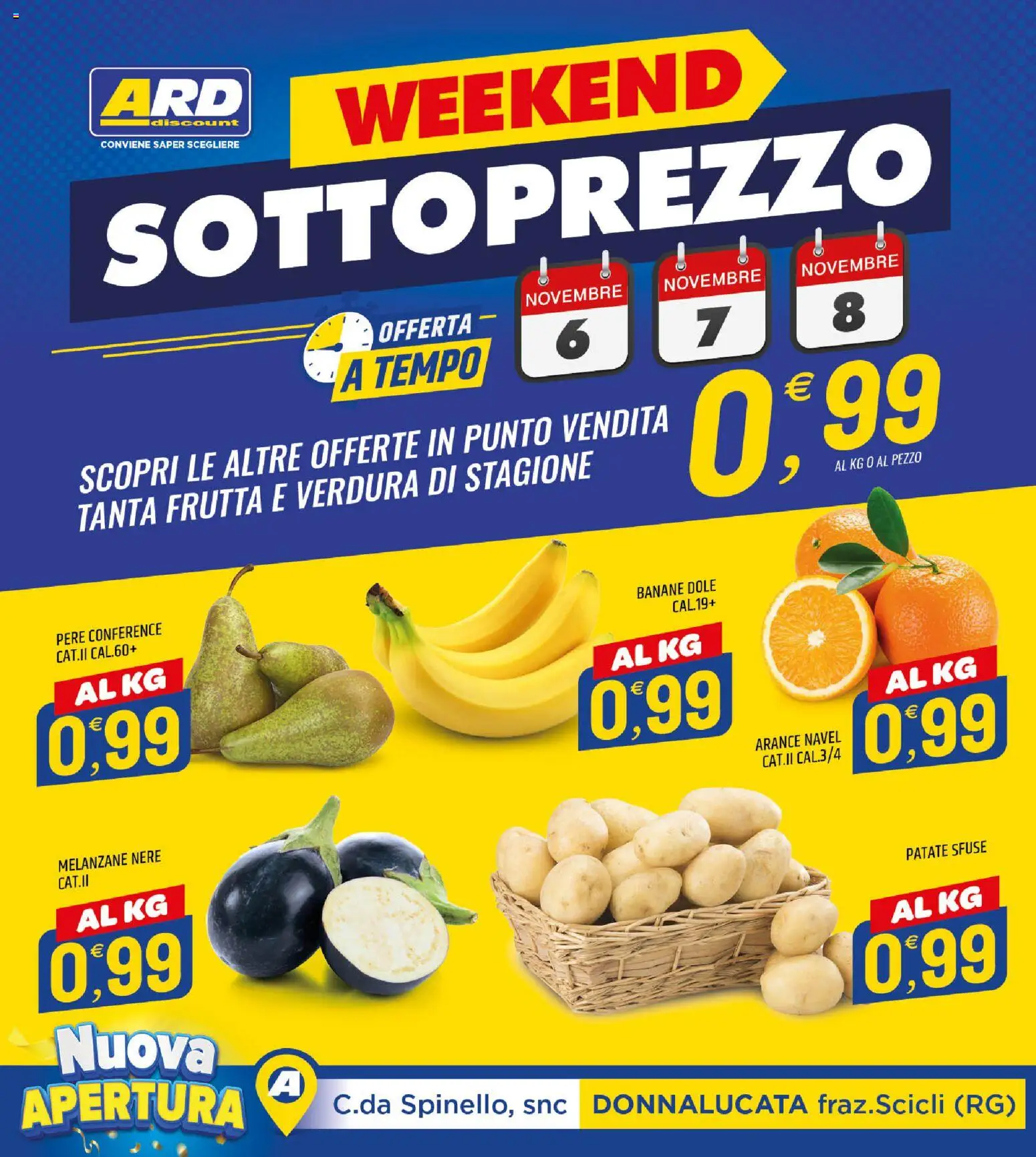 Volantino ARD Discount del 25/10/2026 | Pagina: 20 | Prodotti: Arance, Pere, Patate, Melanzane