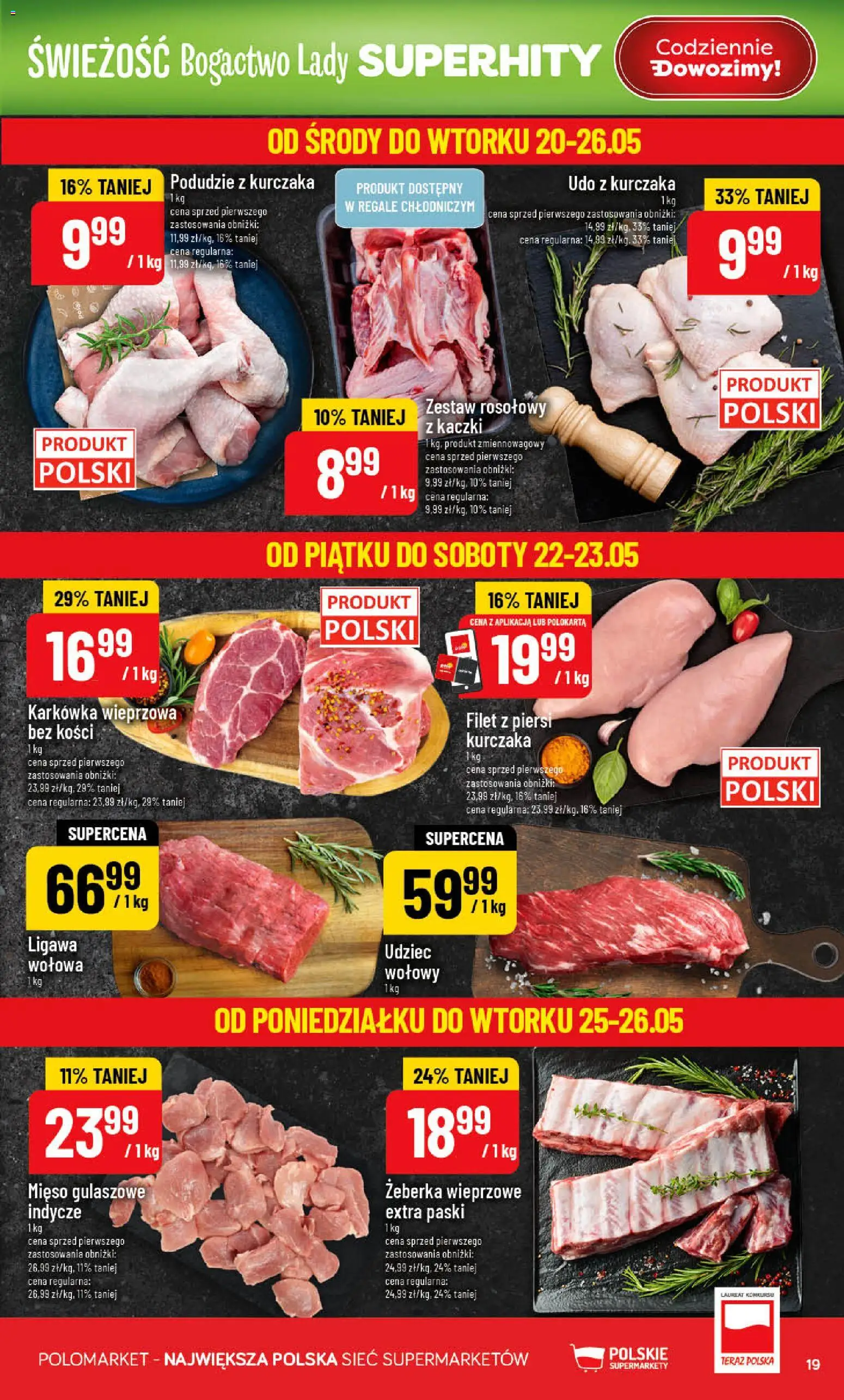 POLOmarket gazetka od 20.05.2026 | Strona: 19 | Produkty: Karkówka, Piersi, Karkówka wieprzowa, Filet z piersi kurczaka