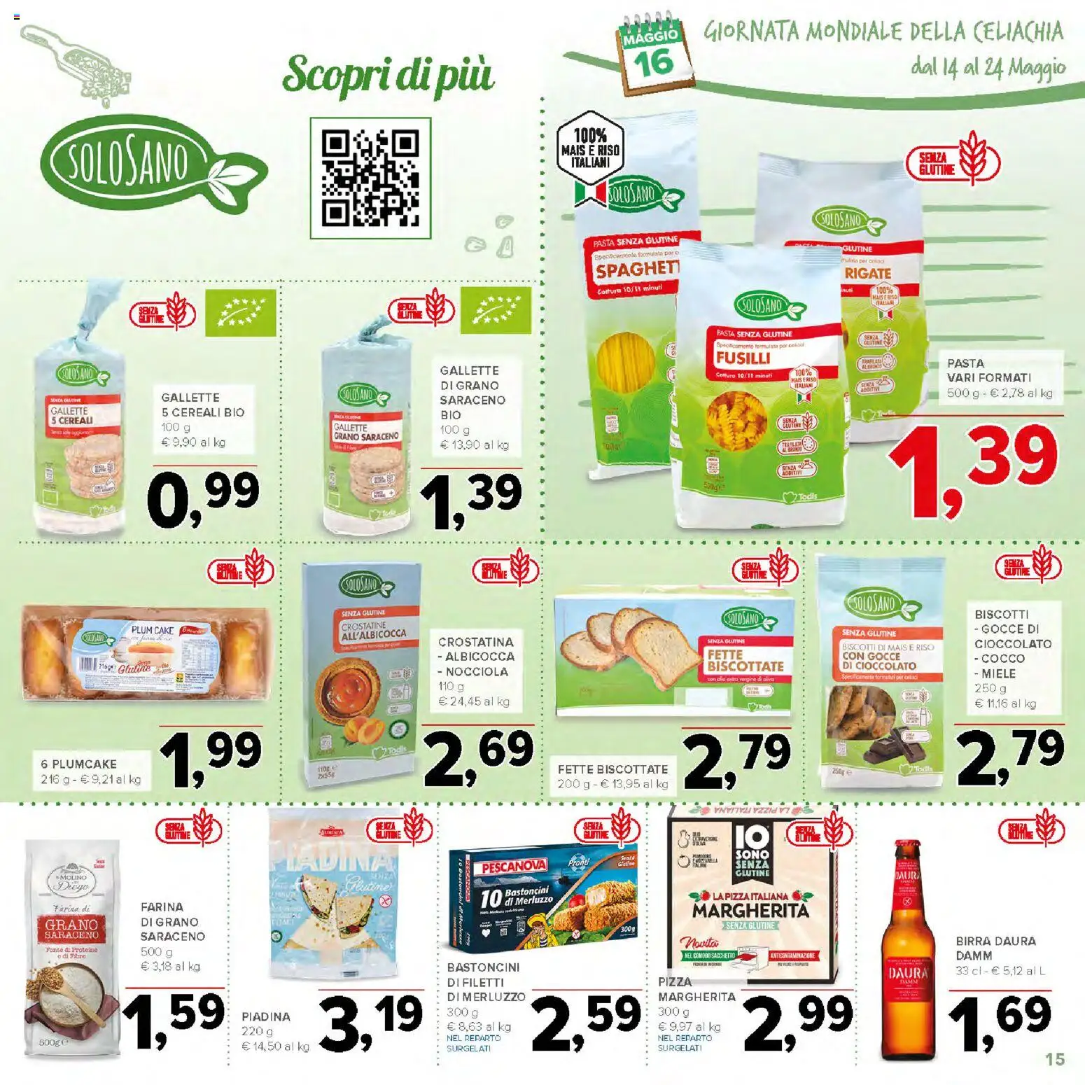 Volantino Todis del 14.05.2026 | Pagina: 15 | Prodotti: Birra, Cereali, Piadina, Plumcake