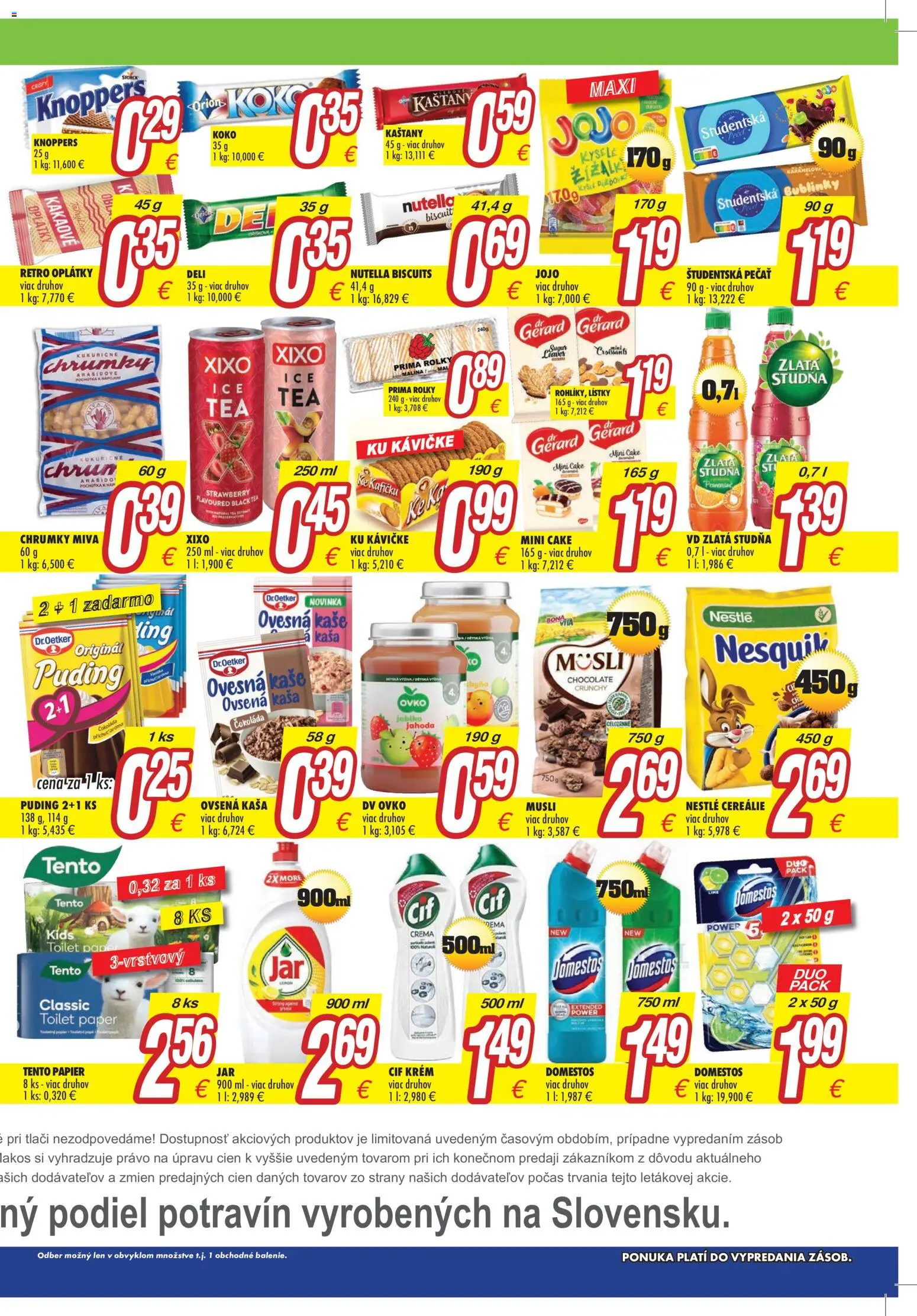 Nové Makos akcie – leták je platný od 31.08.2026 | Strana: 4 | Produkty: Müsli, Puding, Krém, Domestos