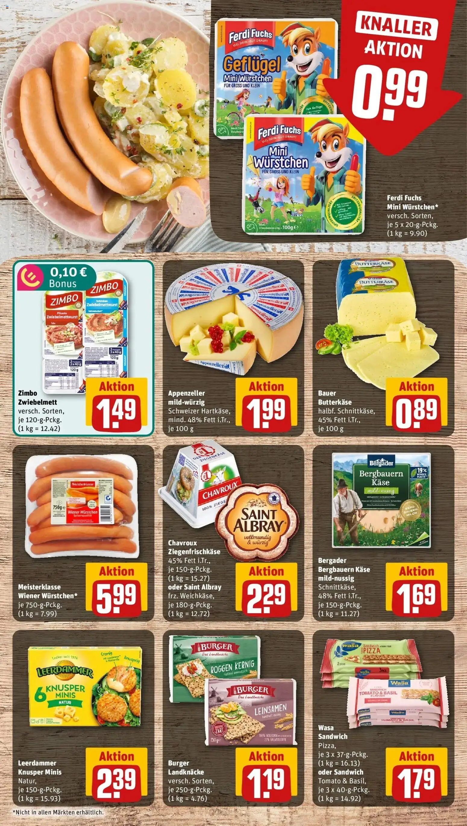 REWE Prospekt ab 07.09.2026 zum Blättern » Angebote | Seite: 9 | Produkte: Ziegenkäse, Burger, Leerdammer, Pizza