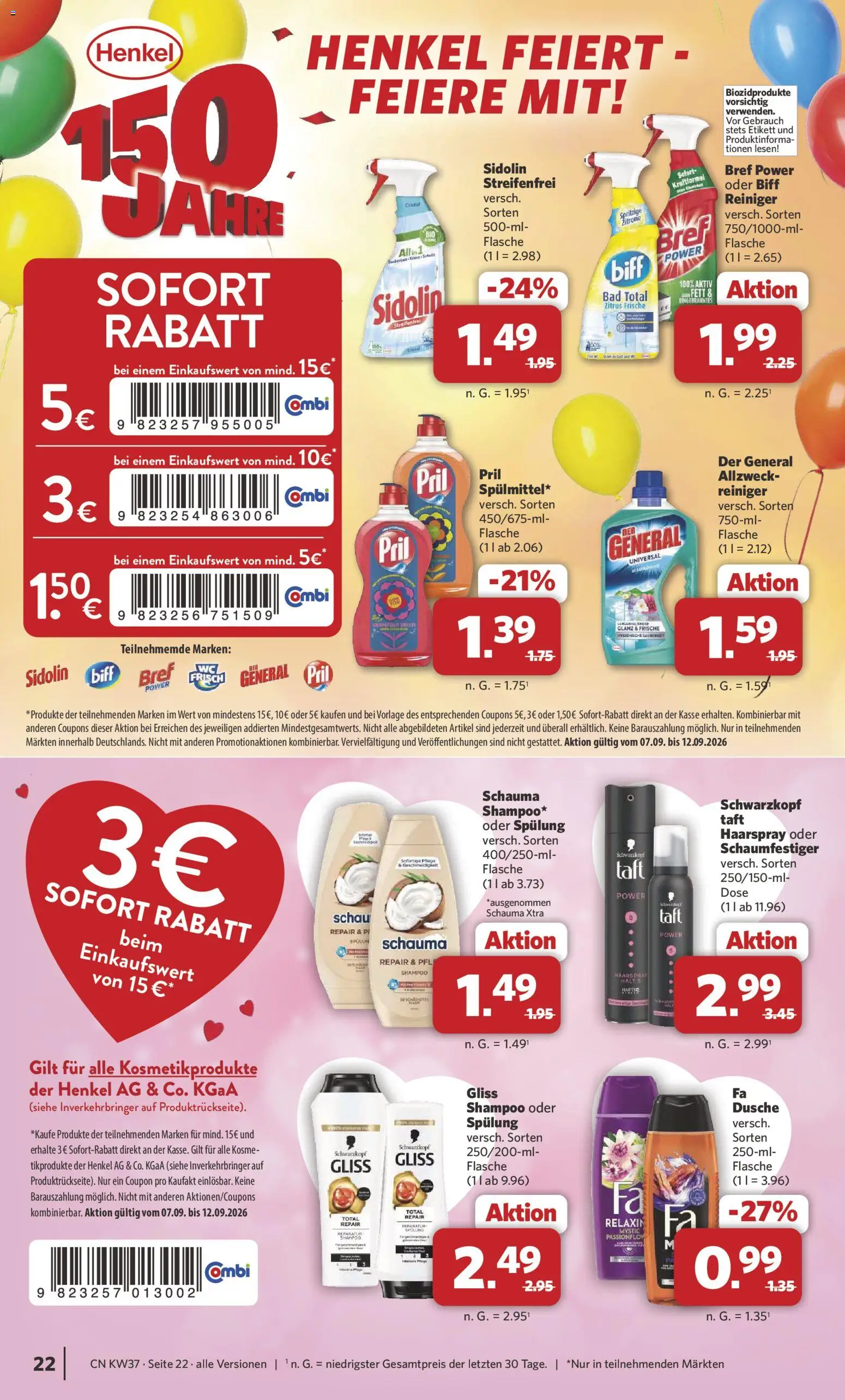 Combi Prospekt – gültig ab 07.09.2026 | Seite: 24 | Produkte: Bad, Dusche, Shampoo, Zitrone