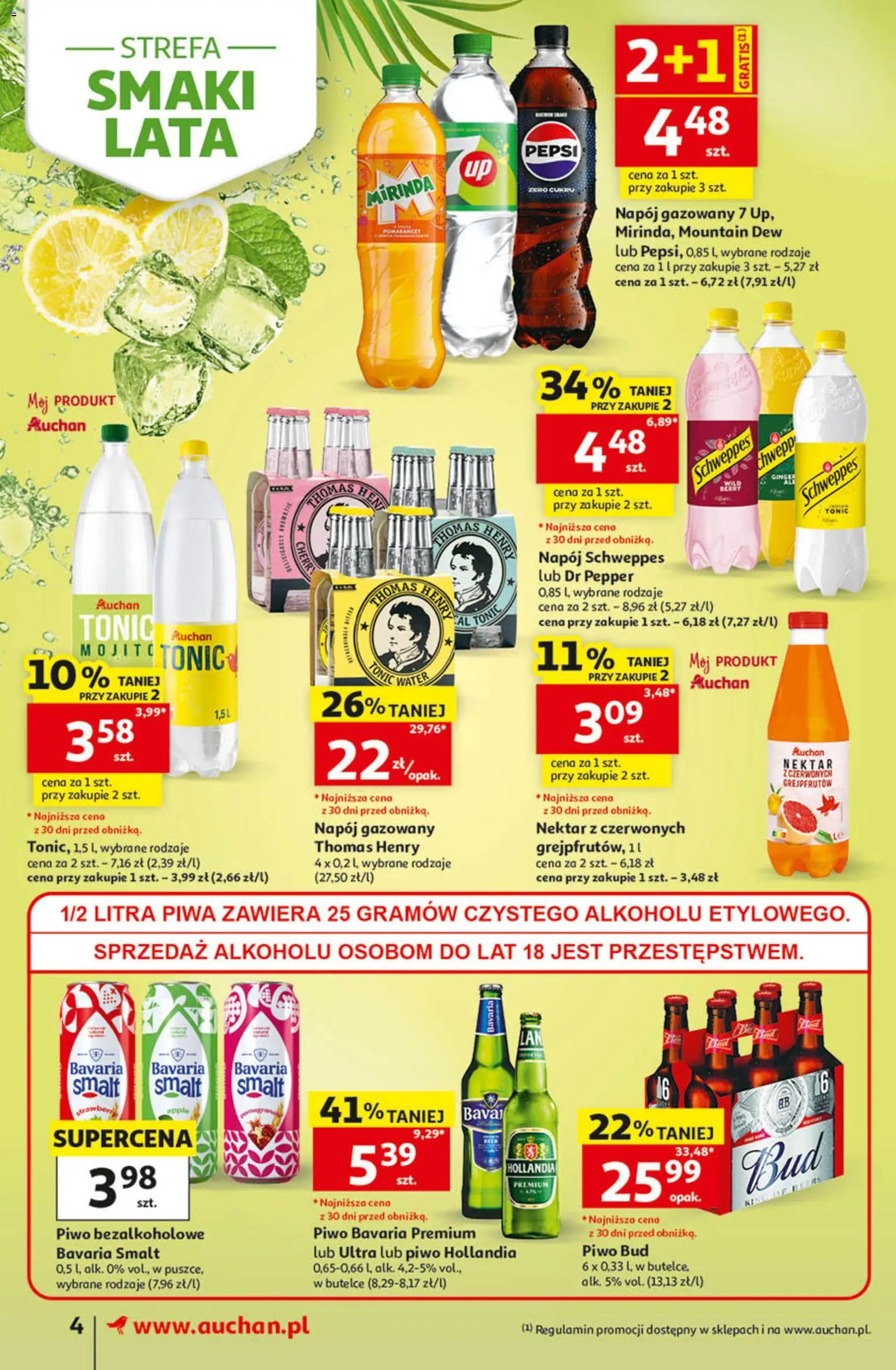 Auchan gazetka od 09.07.2026 | Strona: 4 | Produkty: Pepsi, Piwo