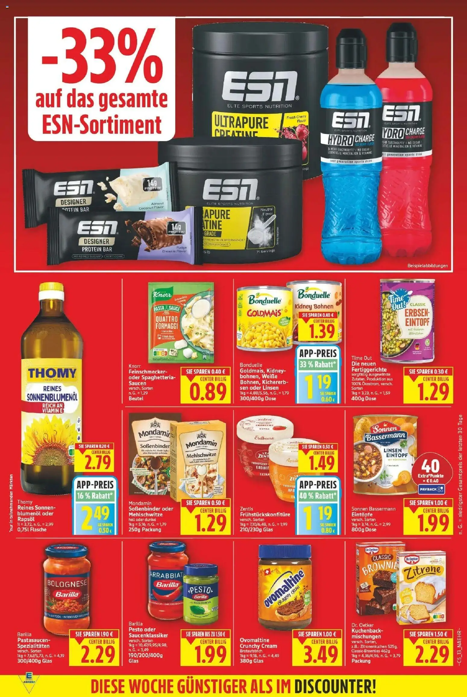 E center Prospekt Minden	 – gültig ab 10.05.2026 | Seite: 13 | Produkte: Ovomaltine, Barilla, Barilla pesto, Fertiggerichte