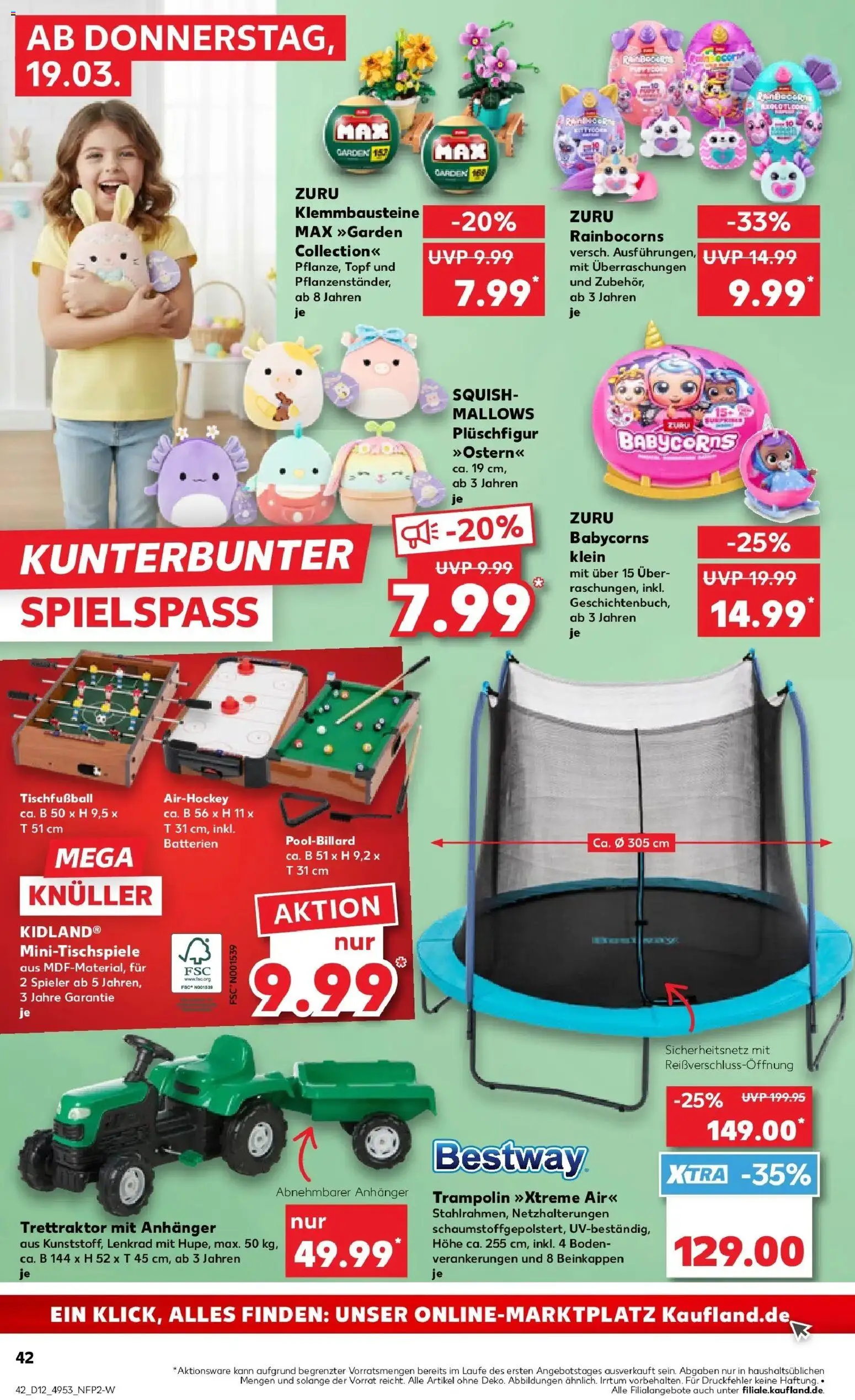 Kaufland Prospekt Alsdorf	 – gültig ab 19.03.2026 | Seite: 42 | Produkte: Batterien, Trampoline