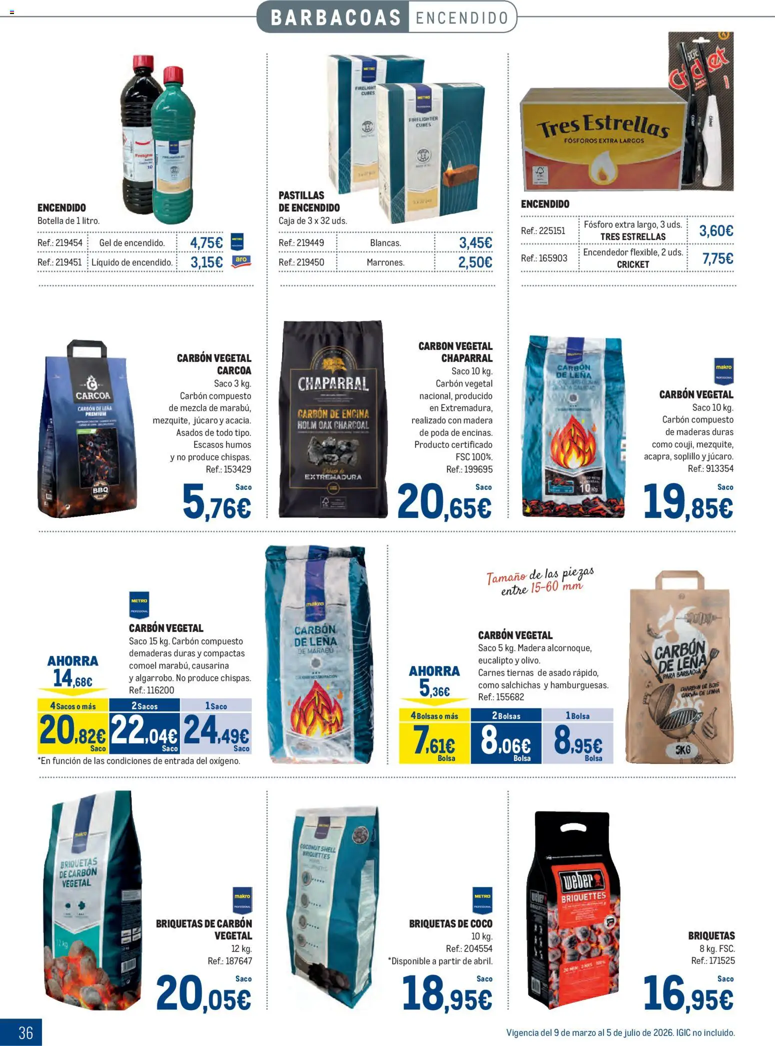 Makro - Especial Terrazas Canarias │ válido desde el 09.03.2026 | Página: 36 | Productos: Τυρόπιτα, Bolsa, Barbacoa, Caja