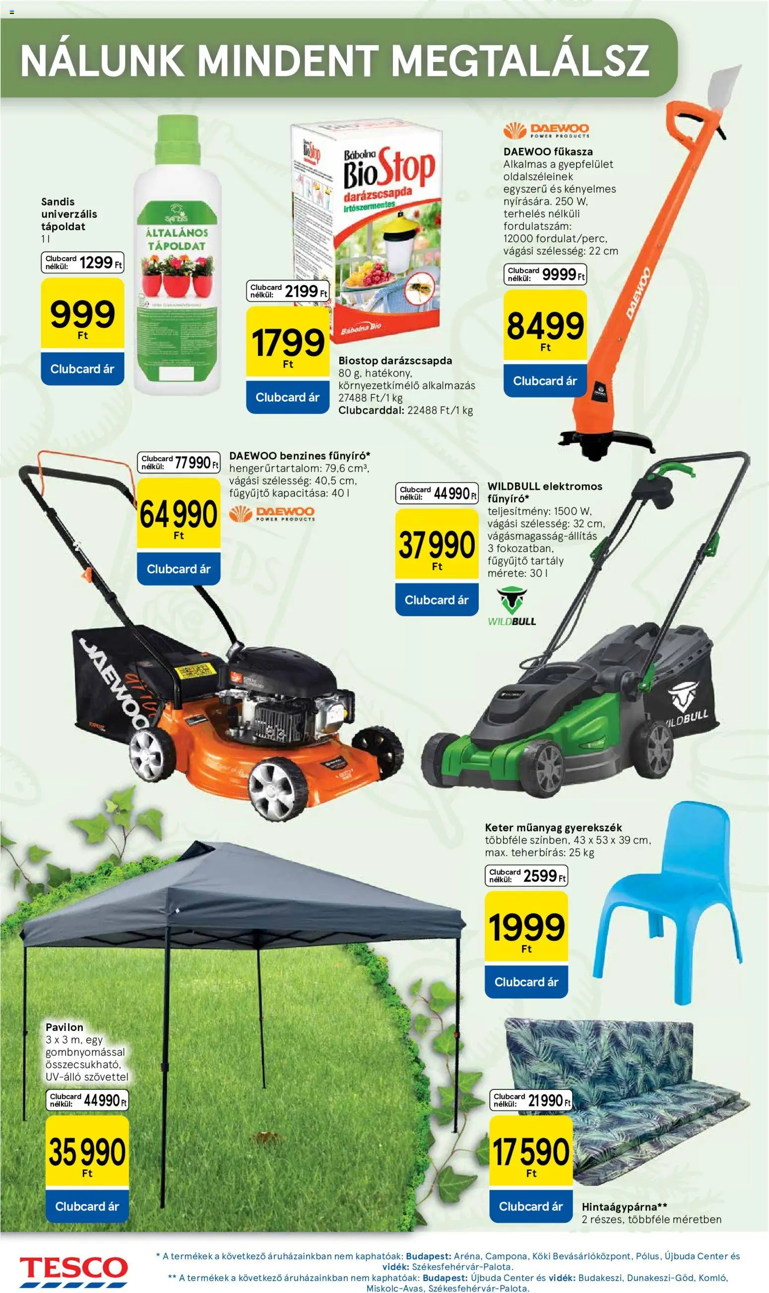 Tesco akciós ujság - amely érvényes a következő dátumtól: 18.06.2026 | Oldal: 14 | Termékek: Pavilon, Tápoldat, Fűkasza