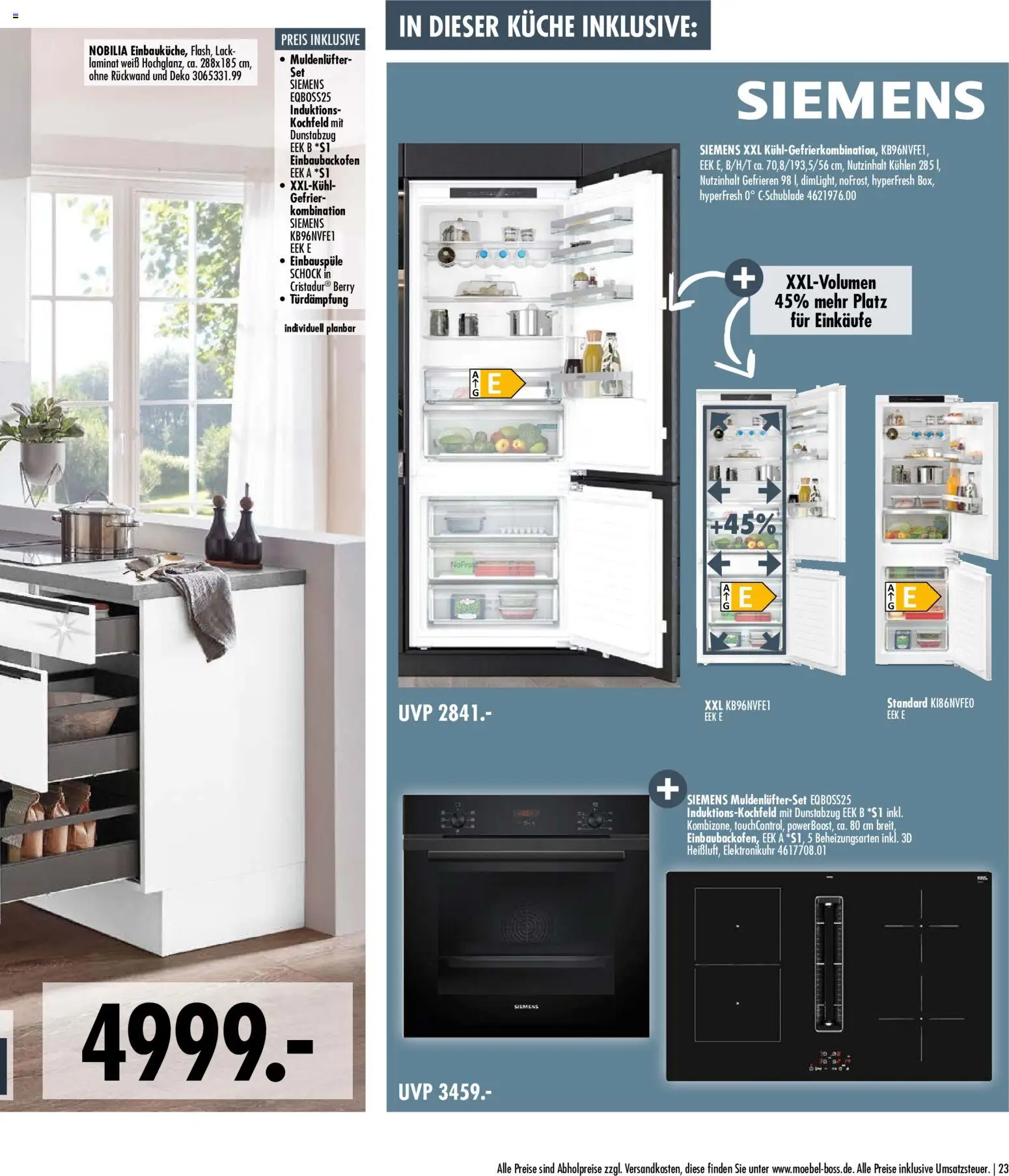 SB Möbel Boss Küchenkatalog 2026 – gültig ab 09.04.2026 | Seite: 23 | Produkte: Siemens, Küche, Kochfeld, Dunstabzug
