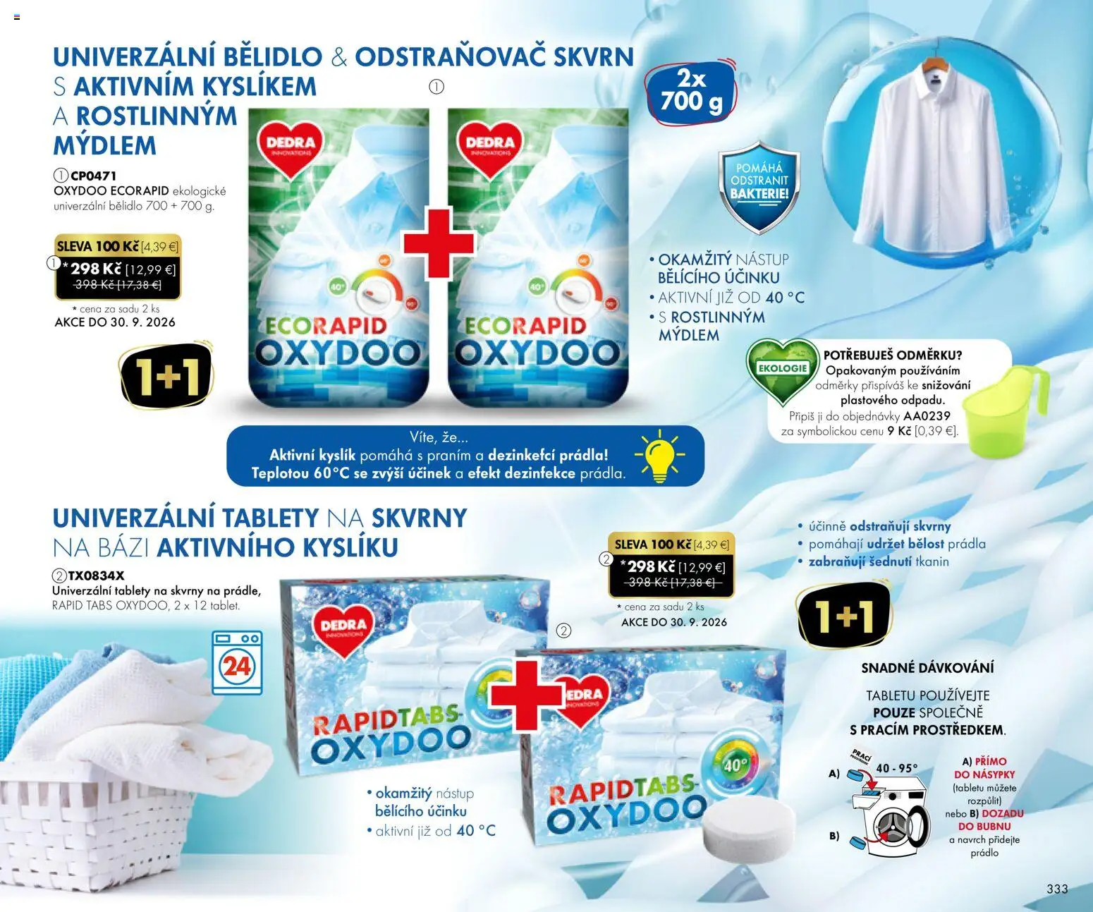 Nové Dedra akcie – leták je platný od 01.09.2026 | Strana: 33 | Produkty: Odstraňovač škvŕn