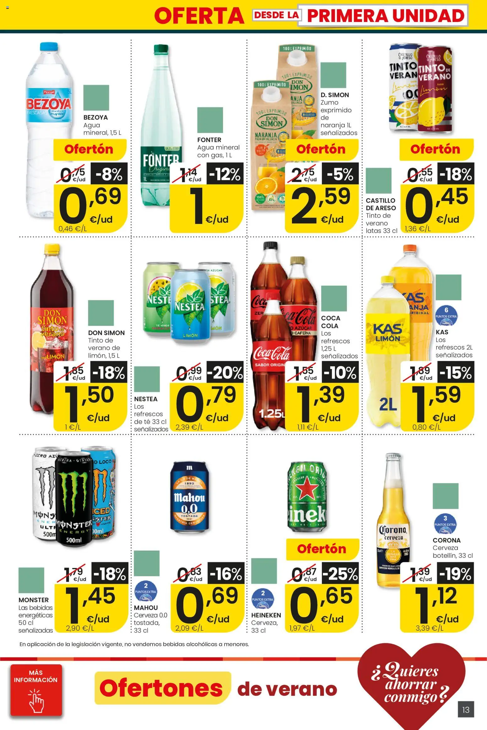 Eroski City │ válido desde el 30/07/2026 | Página: 13 | Productos: Cerveza, Té, Agua mineral, Σπανάκι