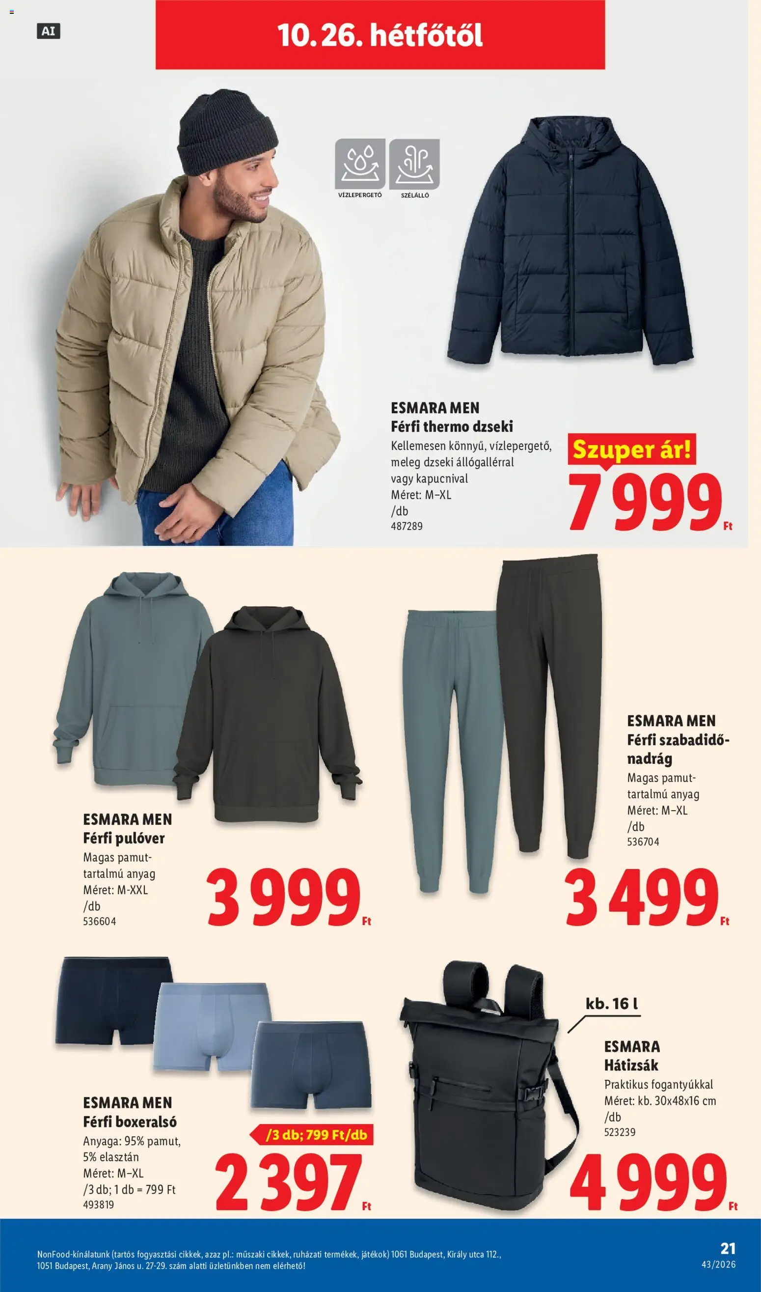 Lidl akciós ujság - amely érvényes a következő dátumtól: 2026.10.22. | Oldal: 21 | Termékek: Játékok, Pulóver, Dzseki, Nadrág
