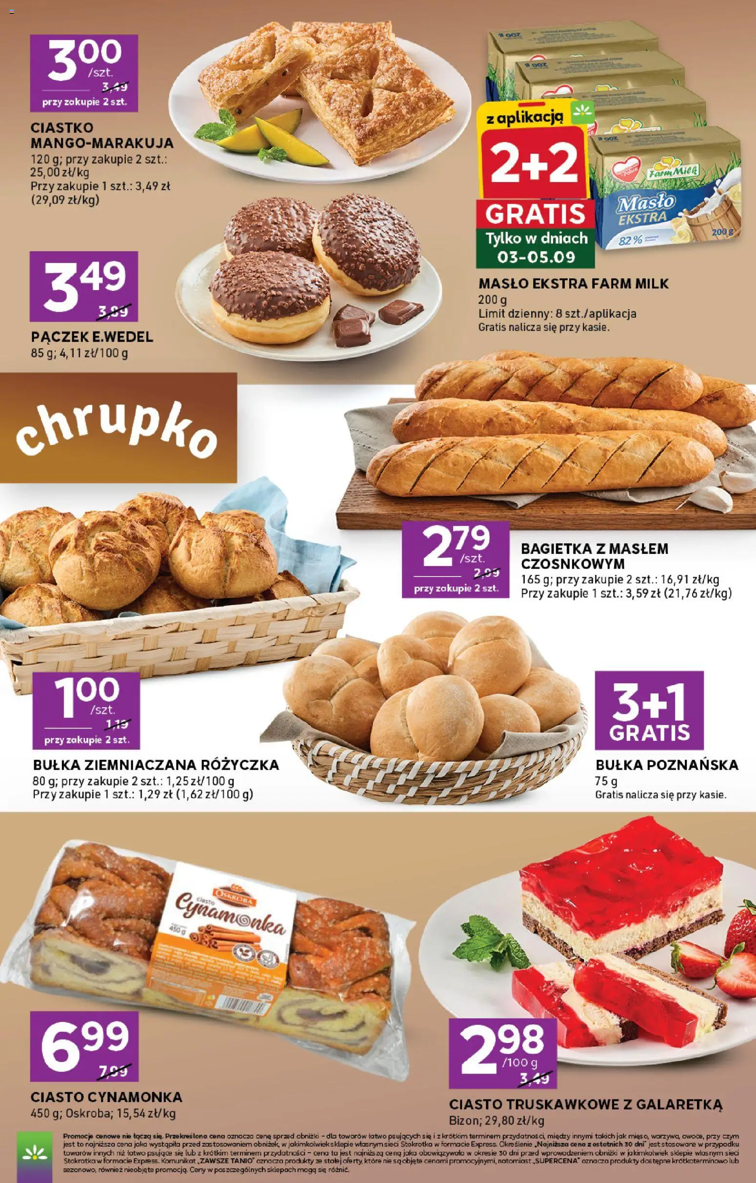 Stokrotka gazetka - Express od 03.09.2026 | Strona: 3 | Produkty: Stokrotka, Bagietka, Masło, Bułka poznańska