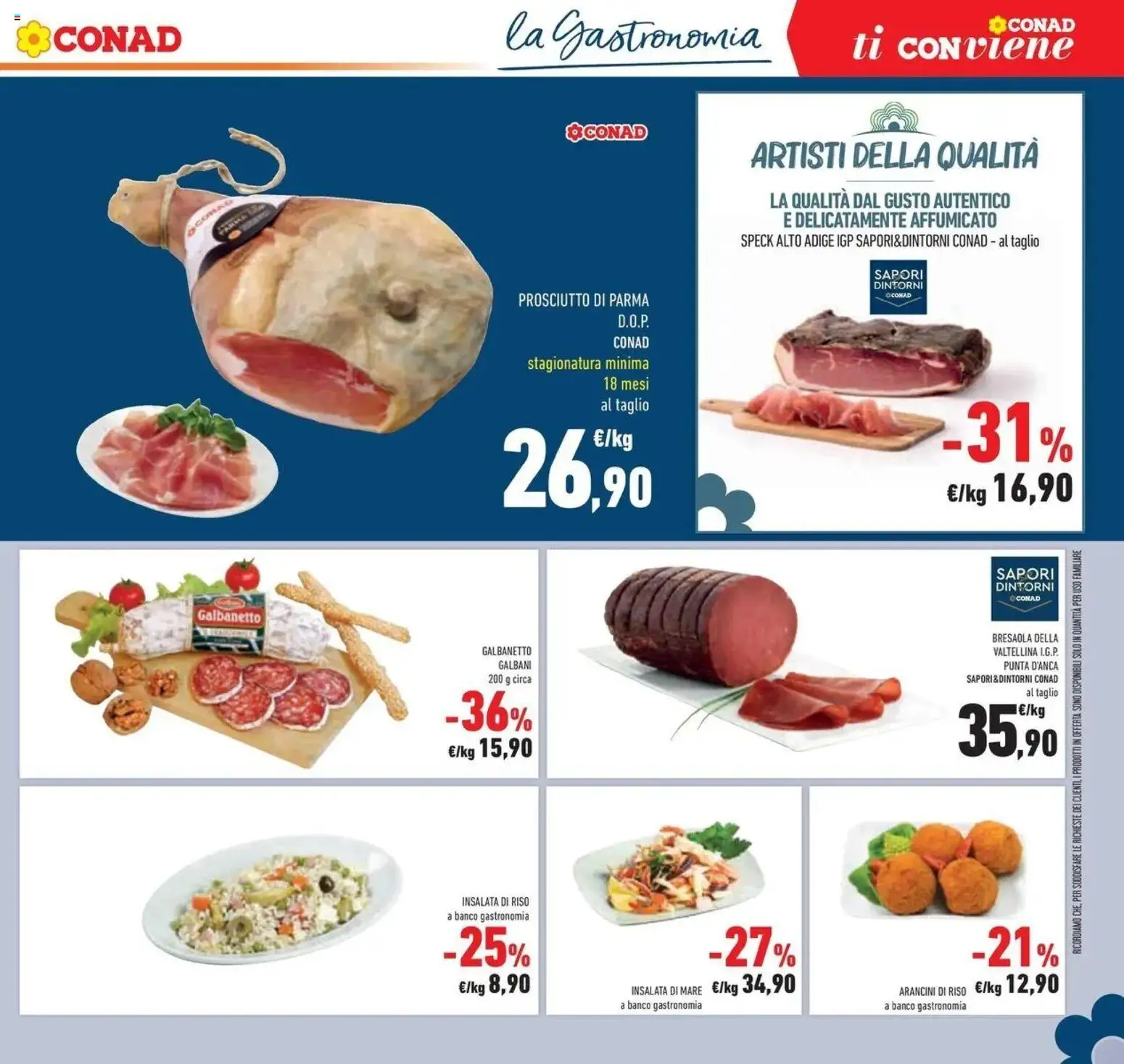 Volantino Conad dal 12/08/2026 > Anteprima | Pagina: 13 | Prodotti: Prosciutto di Parma, Bresaola, Insalata, Insalata di riso