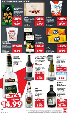 Kaufland DE -DE Folder - Voorbeeld van een folder van Kaufland DE, geldig van 10-09-2026 | Pagina: 40 | Producten: Paprika, Kinder, Rum, Lindt