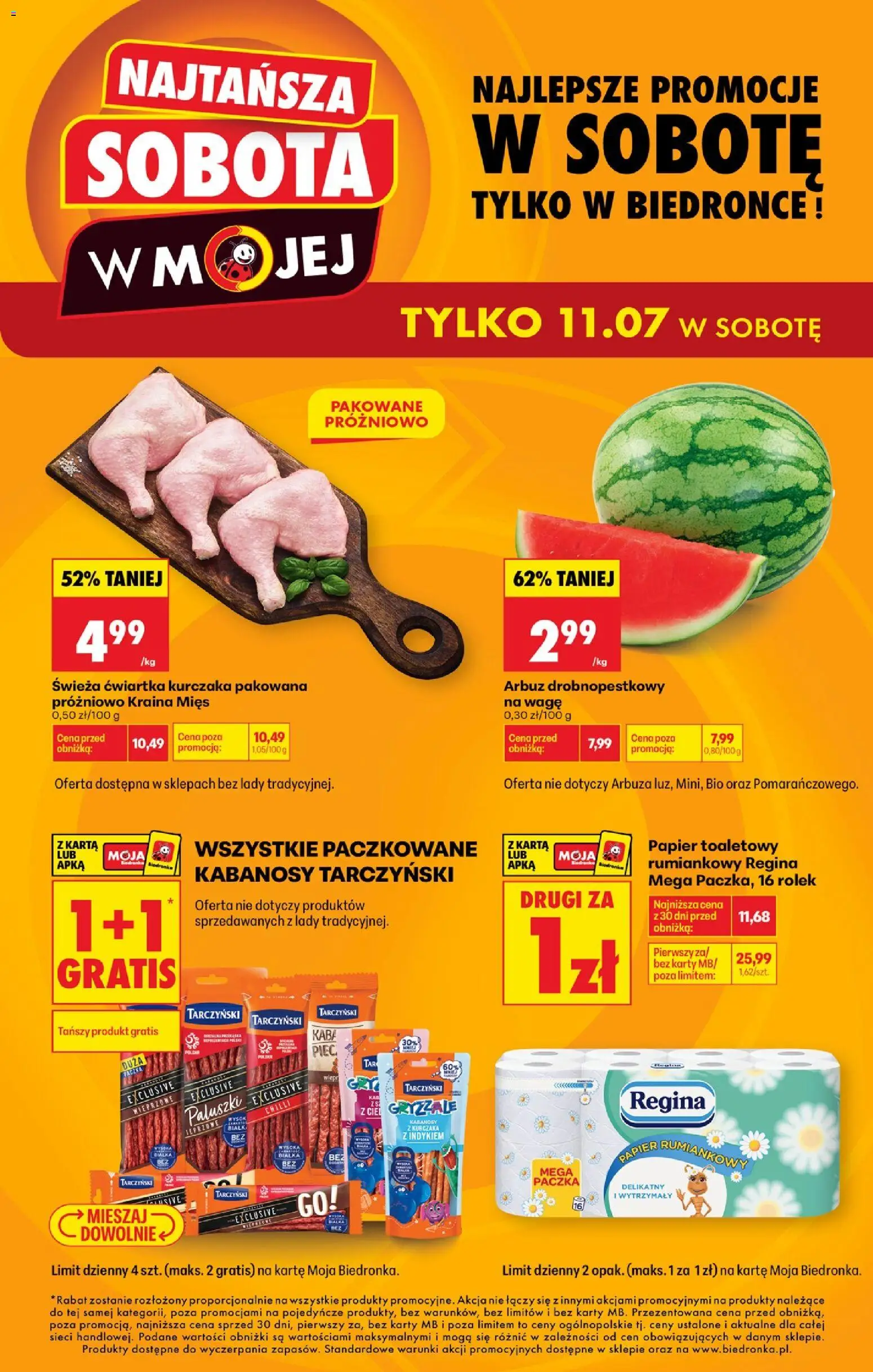 Biedronka Polsko leták - Najtansza sobota od 11.07.2026 | Strana: 1 | Produkty: Karty