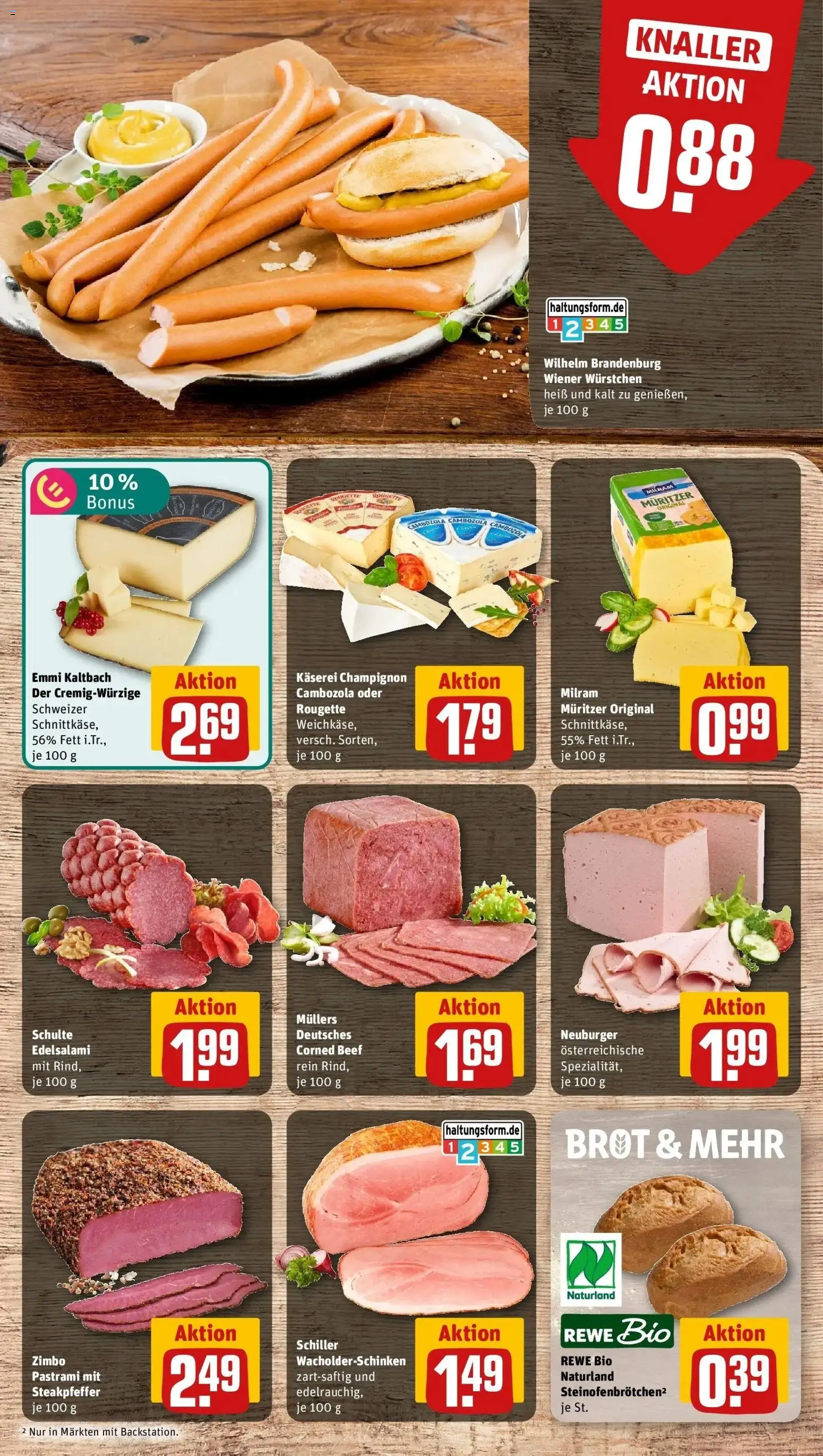 REWE Prospekt ab 28.09.2026 zum Blättern » Angebote | Seite: 15 | Produkte: Wiener wurstchen, Milram, Brot
