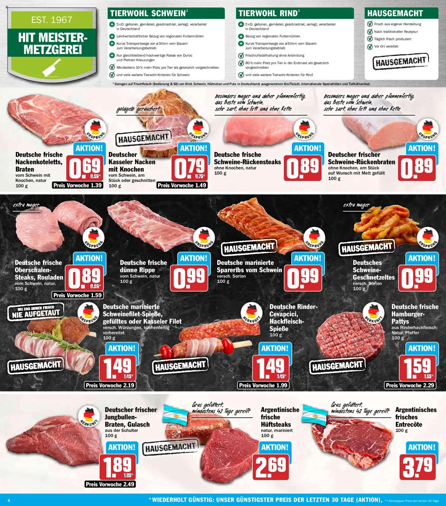 HIT Prospekt – gültig ab 19.10.2026 | Seite: 4 | Produkte: Hahnchen, Spieße, Kasseler nacken, Gulasch